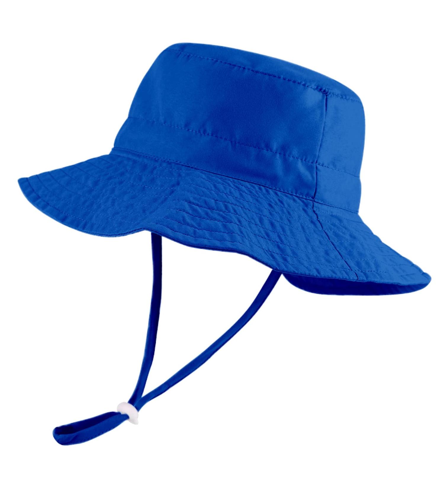 LACOFIA Toddler Baby Sun Hat | Unisex Kids Summer Bucket Hat | Wide Brim for Outdoor Swim Beach Pool | Adjustable 6-24 Months | A-Blue - Buy Online on GoSupps.com