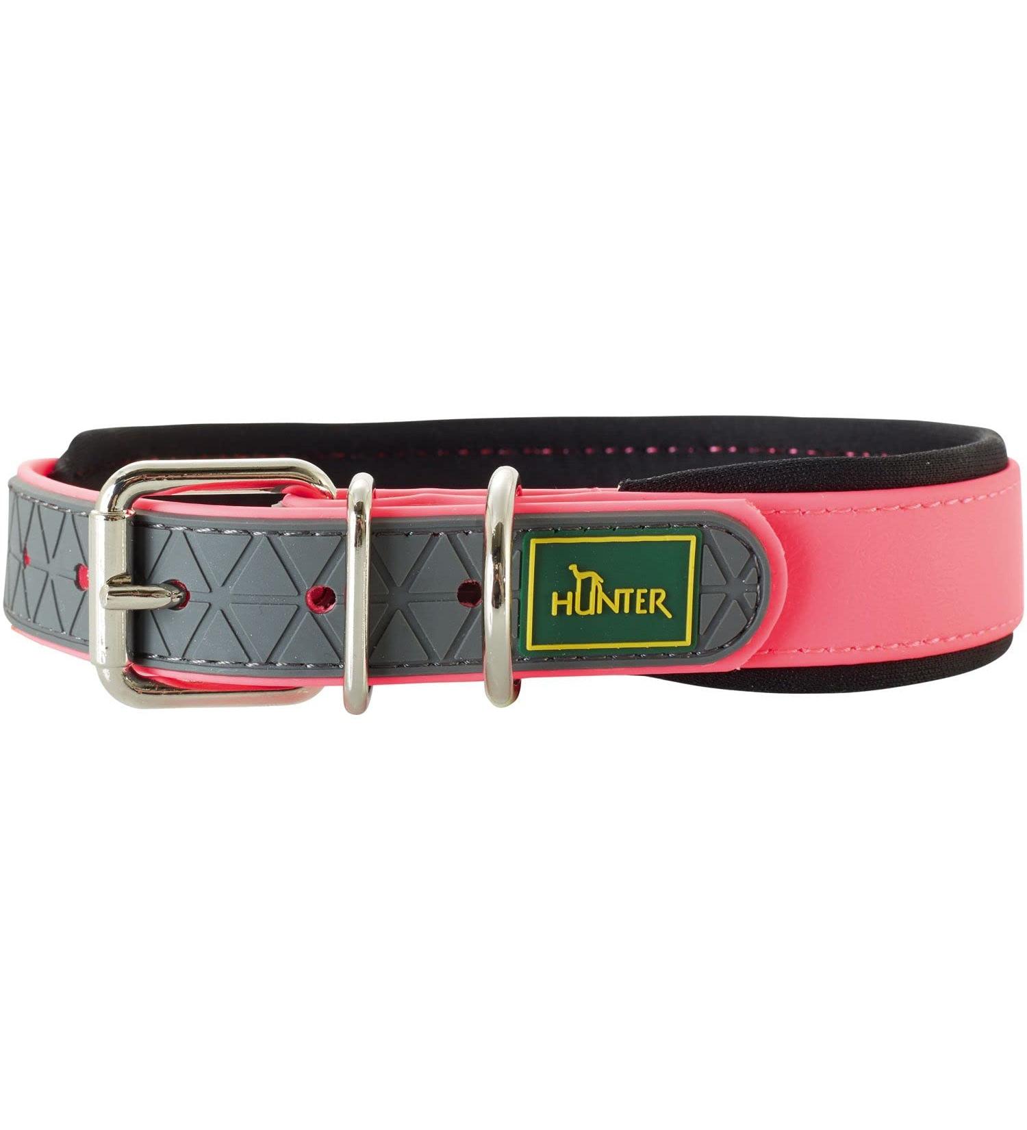 HUNTER Convenience Comfort Dog Collar - Neon Pink 45 SM Durable Neoprene & Plastic - International Shipping Available - Buy Online on GoSupps.com