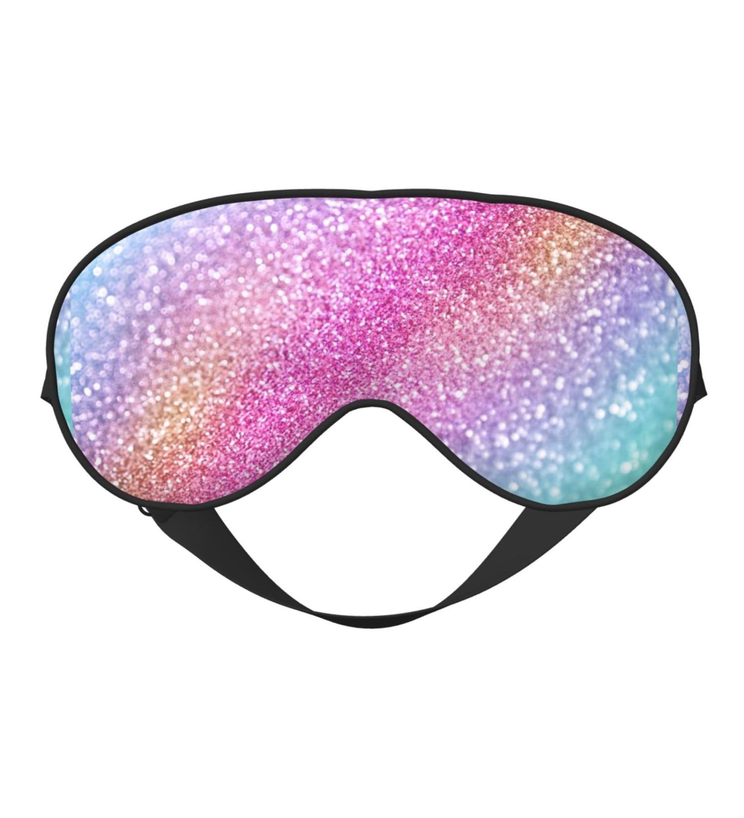 Buy Fun Rainbow Pink Sleep Mask - Adjustable Double-Sided Eye Covers for Perfect Shading & Eye Edema Relief - Soft Sleeping Eye Mask for Travel & Home - Buy Online on GoSupps.com