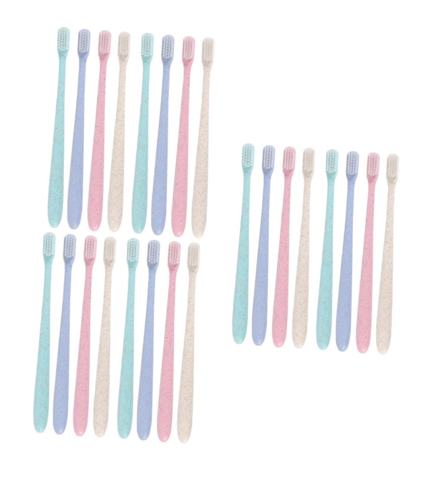 Frcolor 8-Piece Vegan Organic Travel Toothbrush Set - Portable Gum Care Brushes for Couples & Camping - Buy Online on GoSupps.com