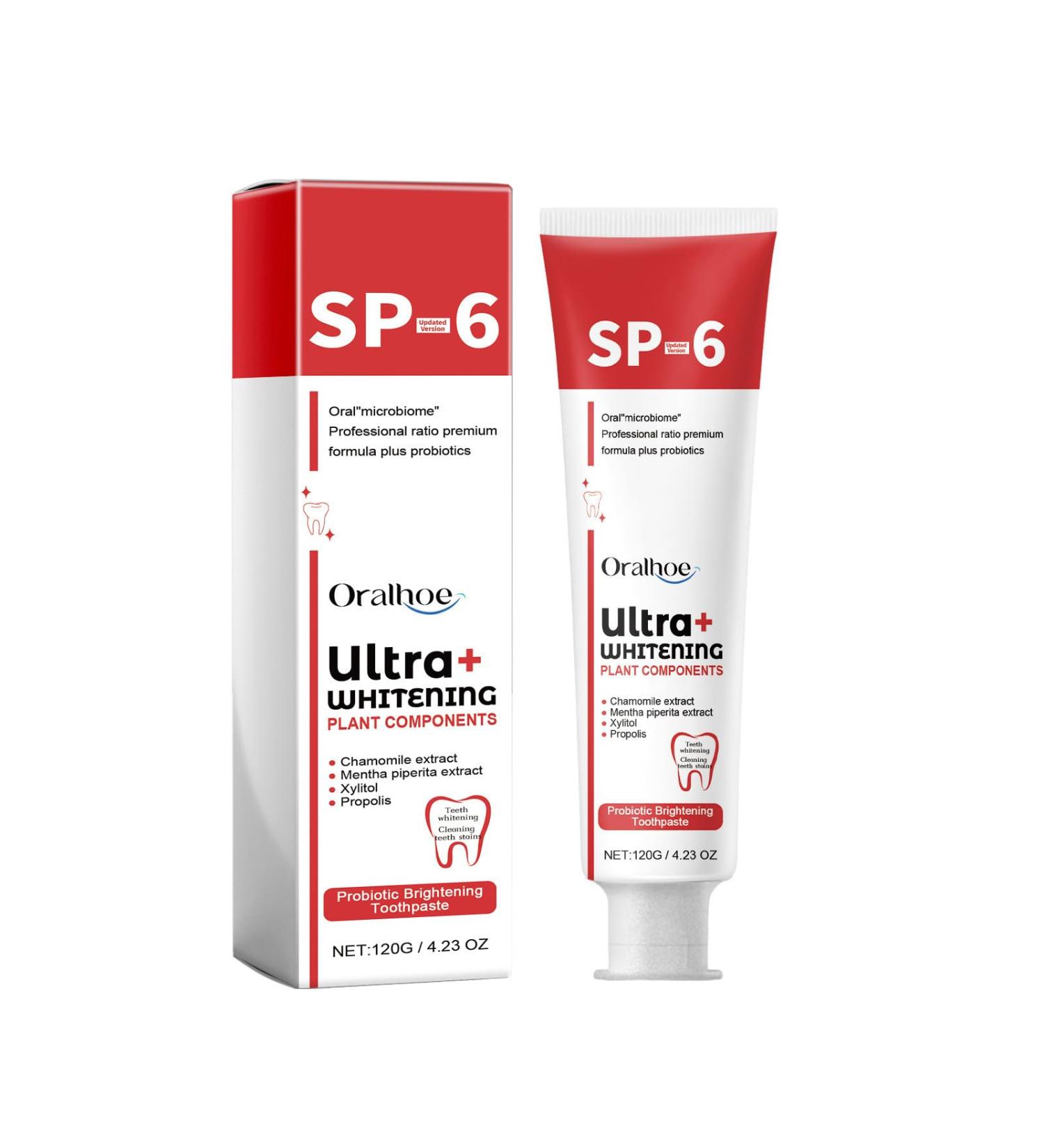 SP-6 Ultra Whitening Probiotic Toothpaste | Deep Cleaning & Fresh Breath | Buy Internationally - Buy Online on GoSupps.com