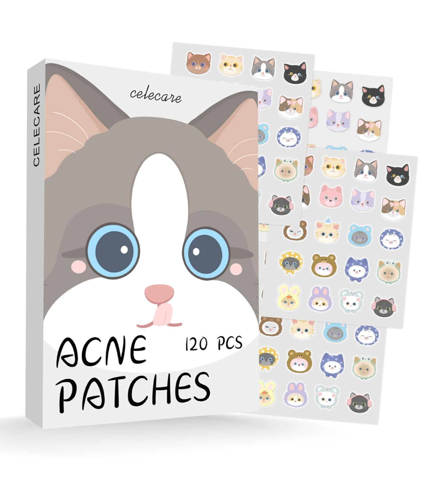 Buy Cute Cat Pimple Patches | 120 Hydrocolloid Acne Dots with Salicylic Acid & Tea Tree - 20 Colors Available | Fast International Shipping - Buy Online on GoSupps.com