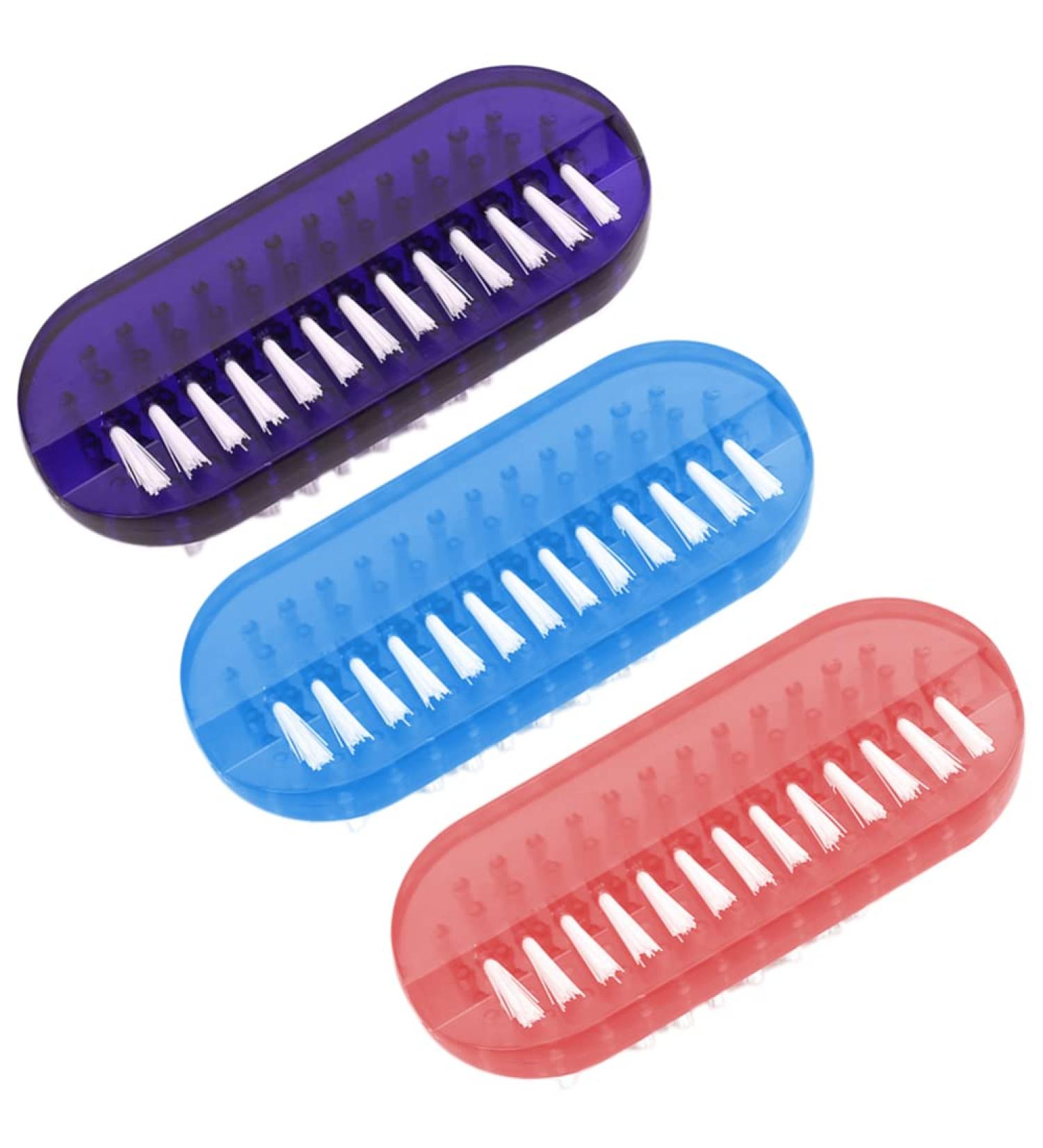 4pcs Nail Brush Two-sided nail brush cleaner Scrubbing Brushes for Nail Makeup (Random Color) - Buy Online on GoSupps.com
