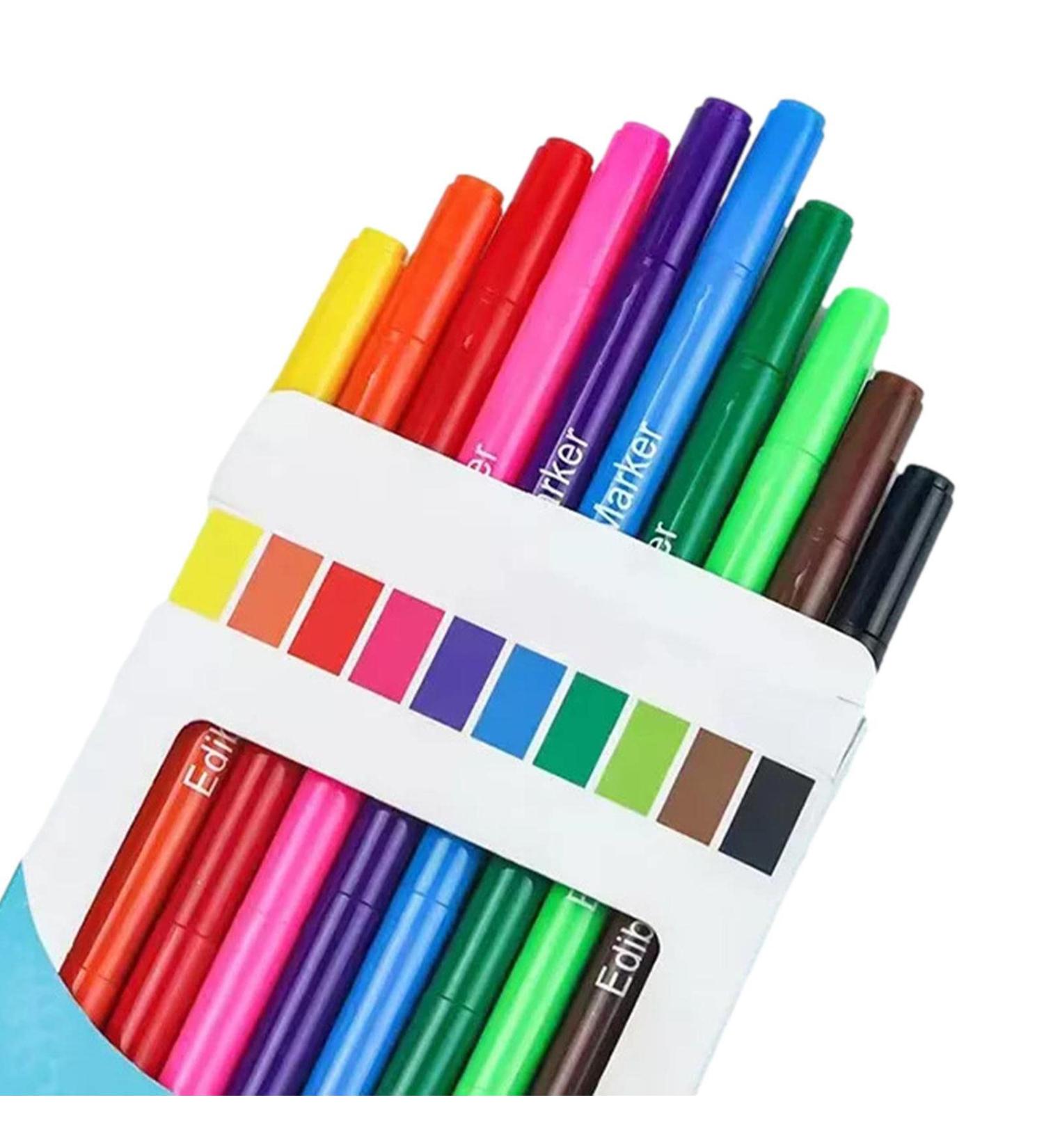 Calakono Baking Writing Pens Supplies Rainbow Dust Edible Markers Set Double-head Edible Markers 10-color Edible Pens with Edible and Safe Materials for Baking Decorating Pastries - Buy Online on GoSupps.com