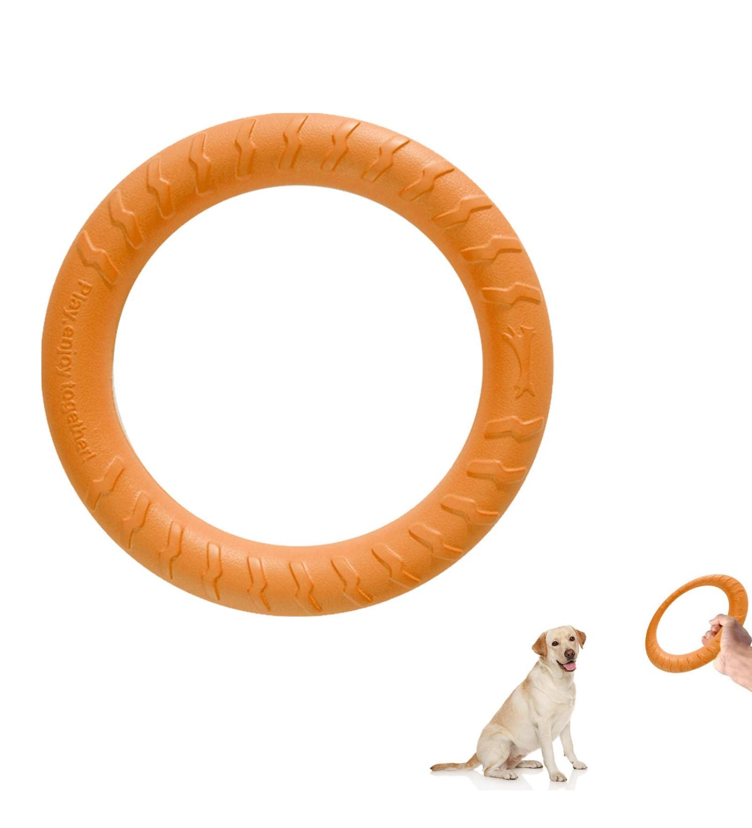 Qeeroyo Dog Fitness Ring | Frisbee Toy for Small Medium & Large Dogs | Durable Bite Ring & Flying Disc (18cm Orange) - Buy Online on GoSupps.com
