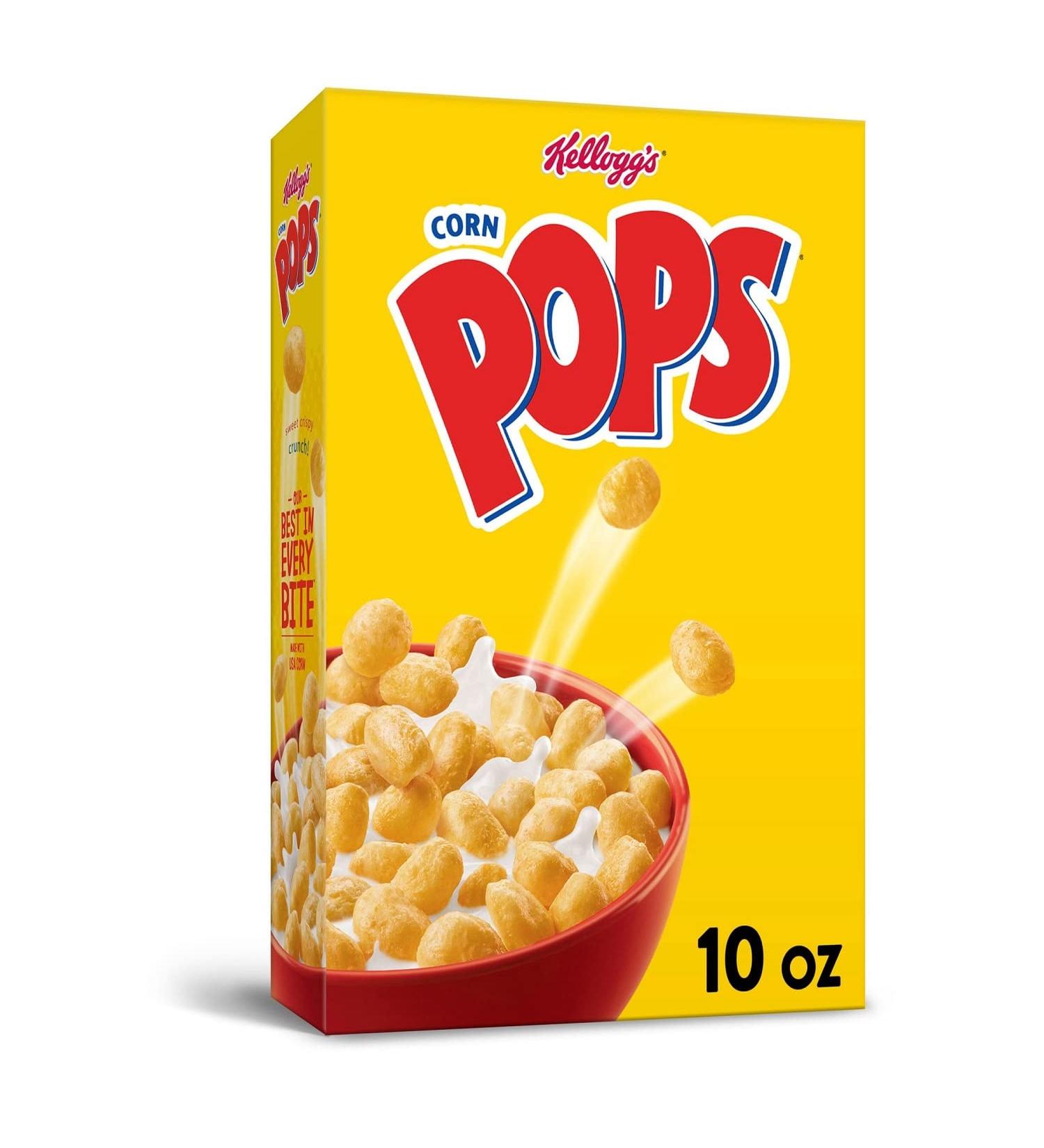 Kellogg's Corn Pops Cereal 10oz Box - Kids' Favorite Breakfast Snack with 8 Vitamins and Minerals - Buy Online on GoSupps.com