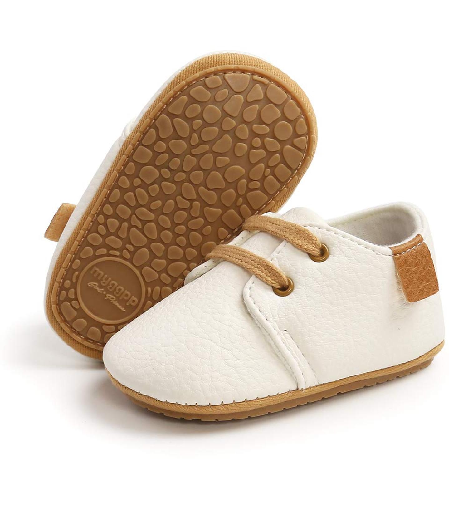 RVROVIC Baby Boys Girls Sneakers 6-12 Months White | Anti-Slip PU Leather Soft Sole Infant Toddler Shoes - Buy Online on GoSupps.com