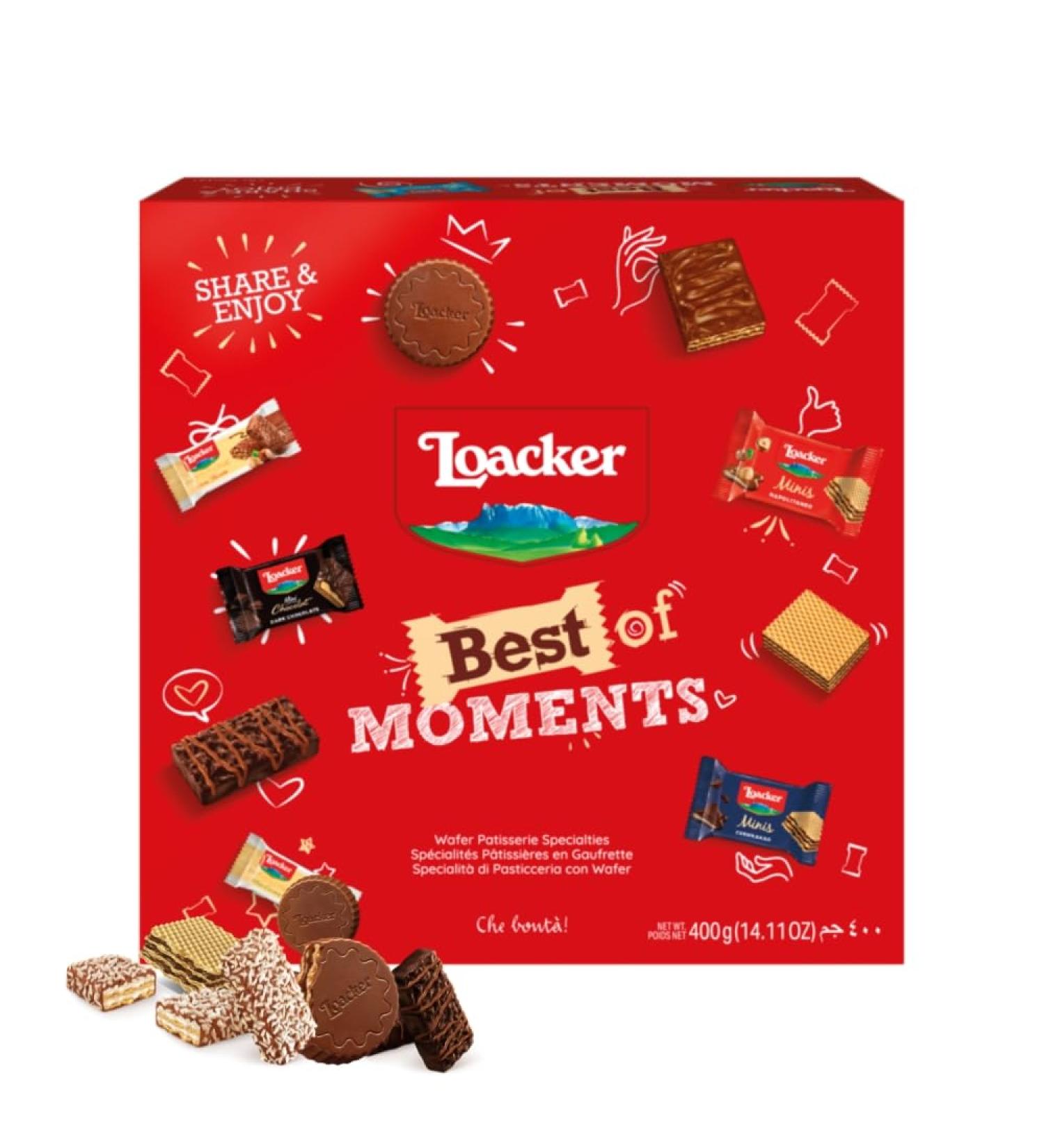 Loacker Best of Moments 400g Gift Box | Crispy Waffle & Chocolate Hazelnut Snacks - Perfect International Gift Idea - Buy Online on GoSupps.com