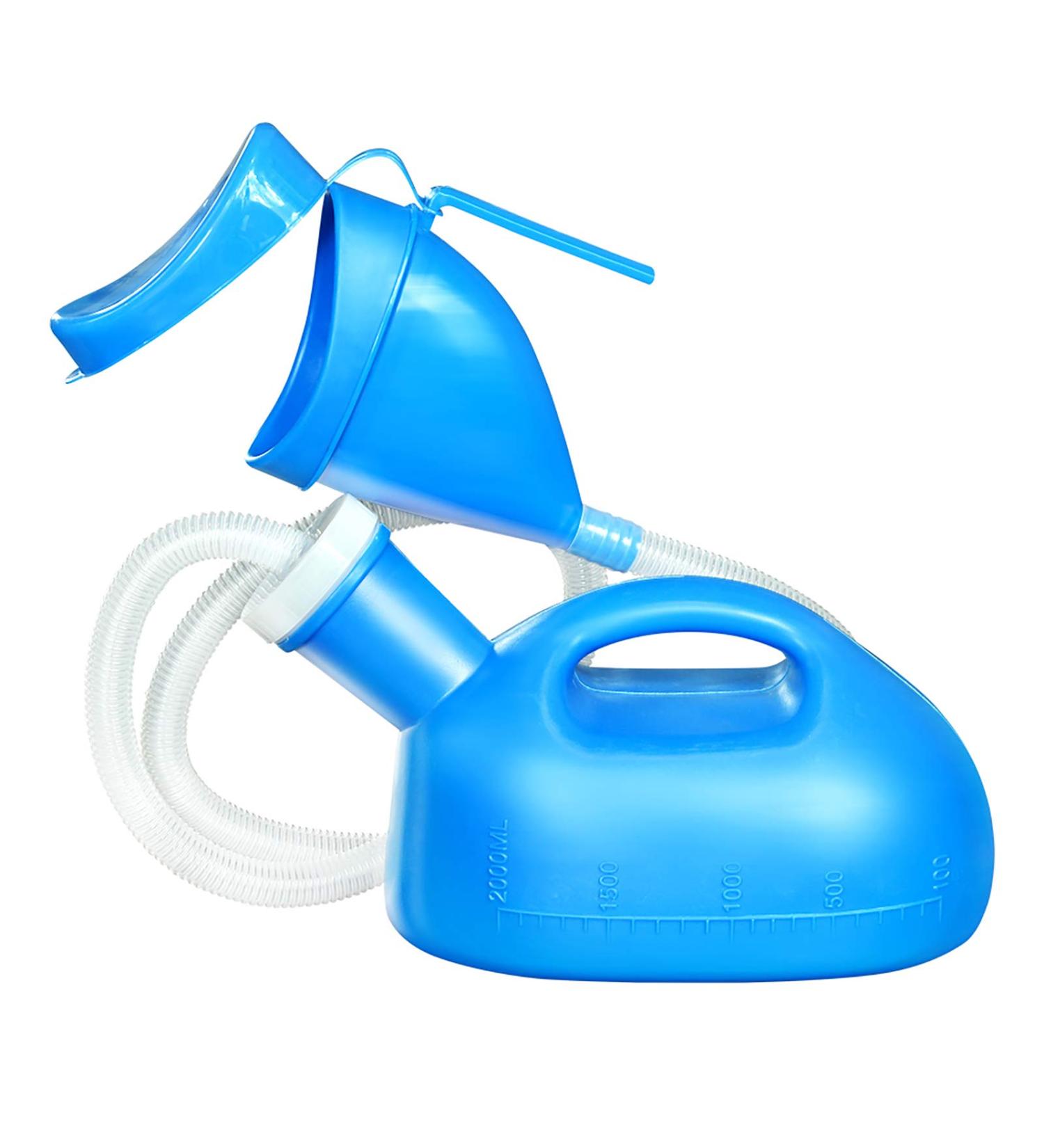 2020 Upgrade - Unisex Urinal Seneme 2000ML Portable Urinal for Women & Men - Spill Proof with Lid and Long Tube (Blue) - Buy Online on GoSupps.com