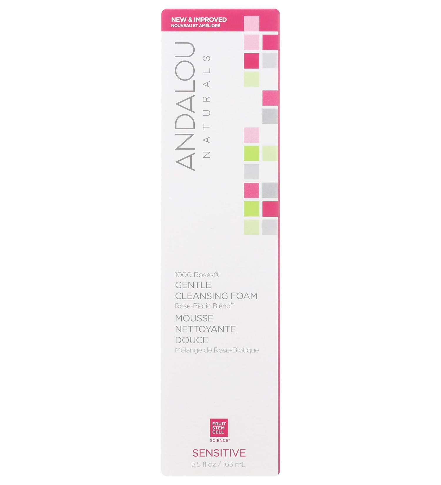 Andalou Naturals 1000 Roses Gentle Cleansing Foam Sensitive Gluten Free 5.5 Fluid Ounces (Pack Of 1)