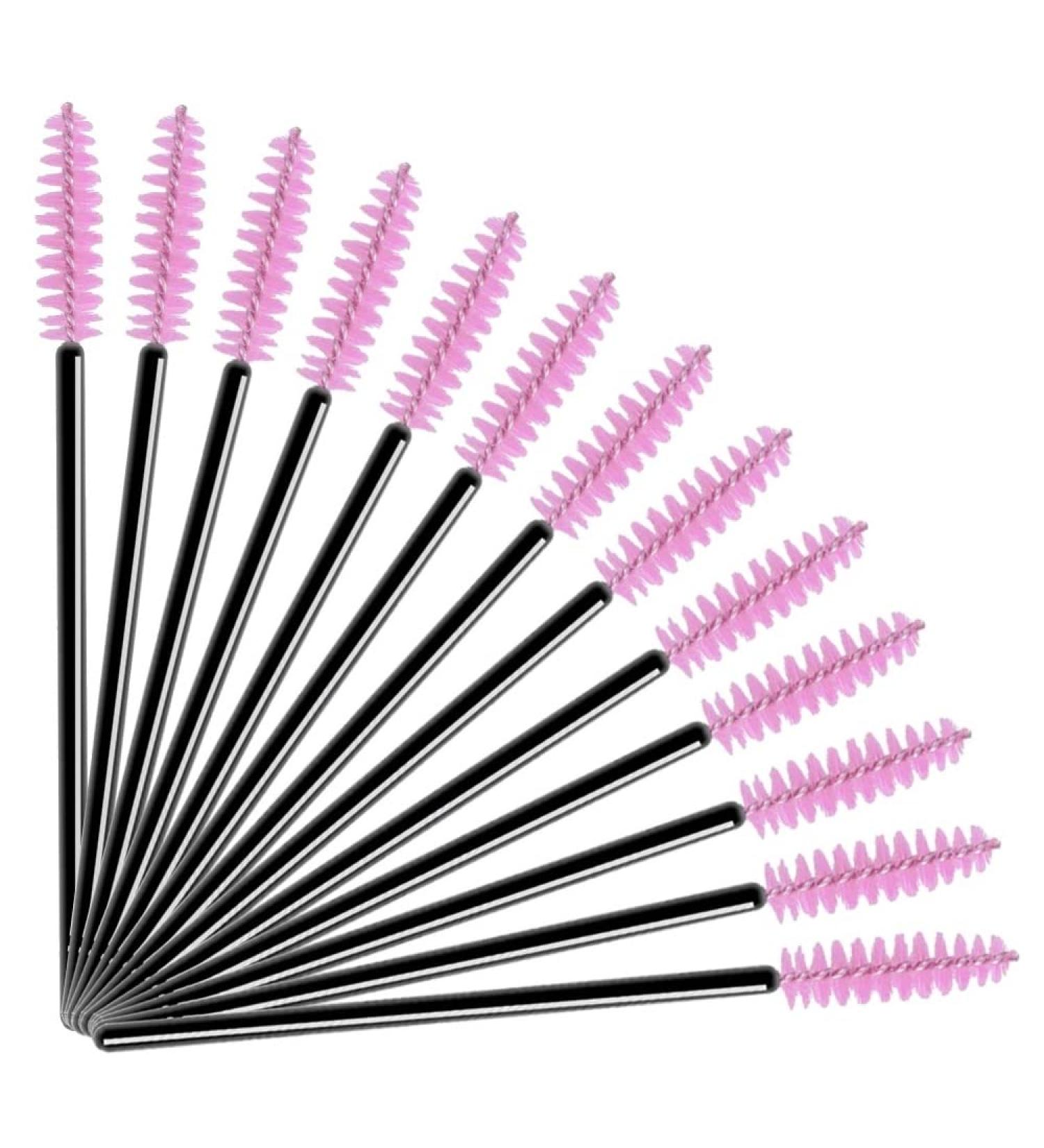 100 Pcs Disposable Mascara Wands Eyelash Brush Spoolies - Pink + Black | for Eyebrow & Lash Extension - Buy Online on GoSupps.com
