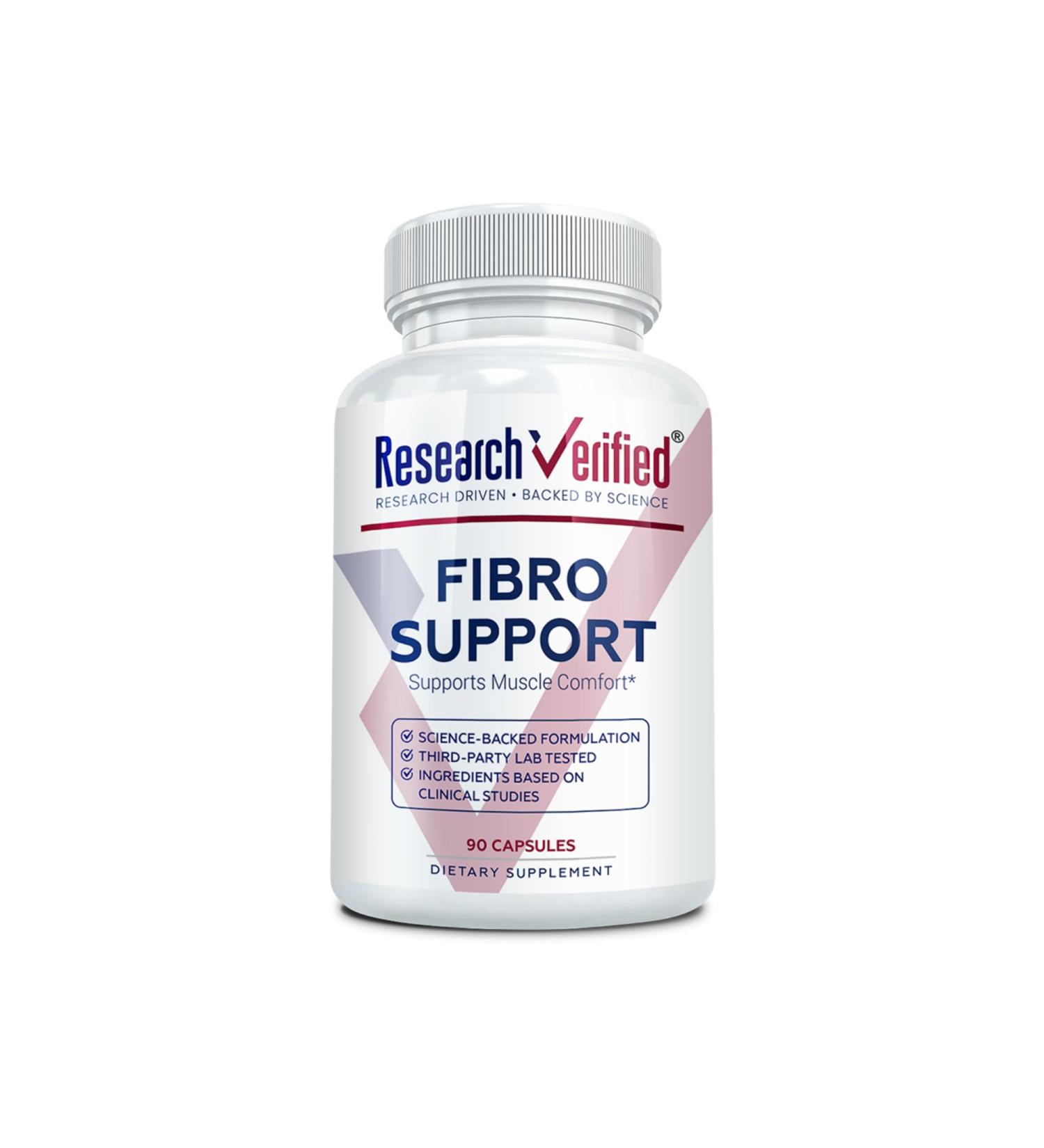 Research Verified Fibro Support - 90 Capsules - MSM Magnesium Vitamin D3 BioPerine - 1 Month Supply - Vegan 90 Count (Pack of 1) - Buy Online on GoSupps.com
