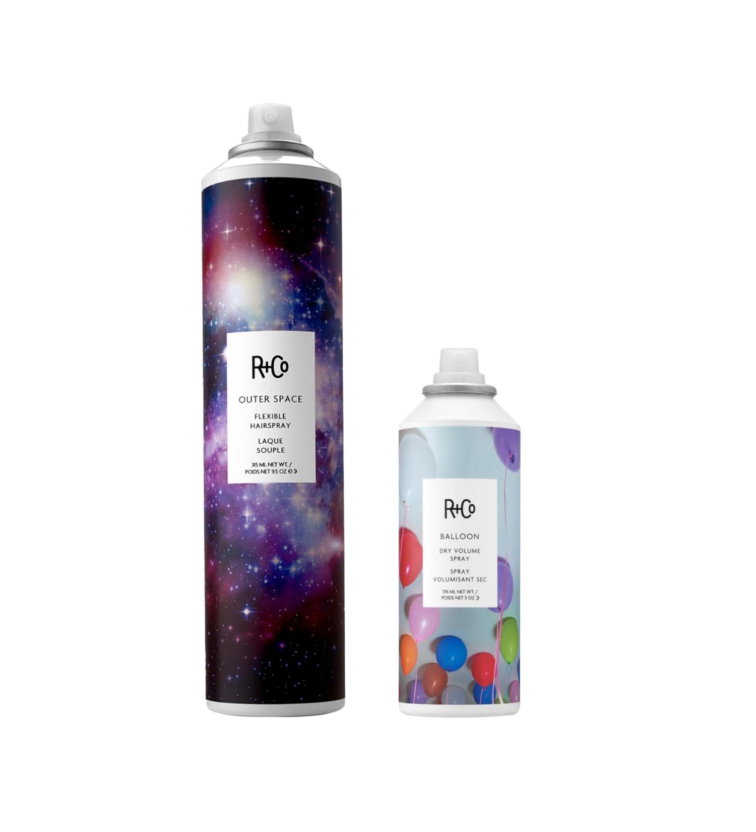 R+Co Outer Space & Balloon Hair Sprays | Lightweight Long-Lasting Hold Volume Texture & Styling Control | Vegan Cruelty-Free | 9.5 oz + 5 oz (Pack of 2) - Buy Online on GoSupps.com