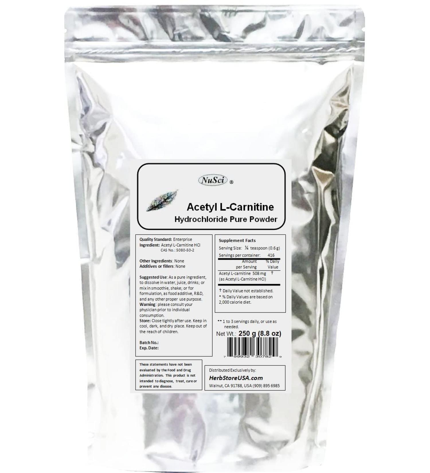ALC Acetyl L-Carnitine HCl Powder Pure Form (250 g (8.8 oz)) 8.8 Ounce (Pack of 1) - Buy Online on GoSupps.com