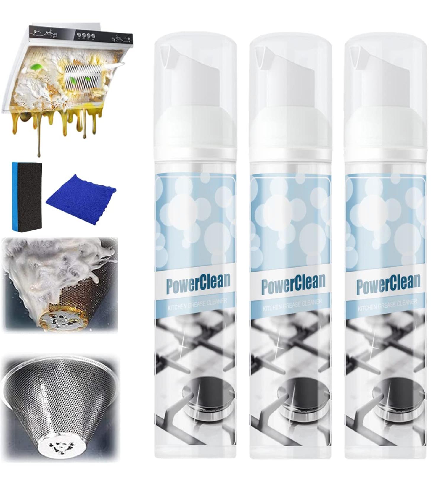 Zhongle Kitchen Grease Cleaner Multipurpose Dirt Cleanser 2023 New Foaming Heavy Oil Stain Cleaner Bubble Cleaner Foam For Removing Stubborn Stains (3PCS) - Buy Online on GoSupps.com