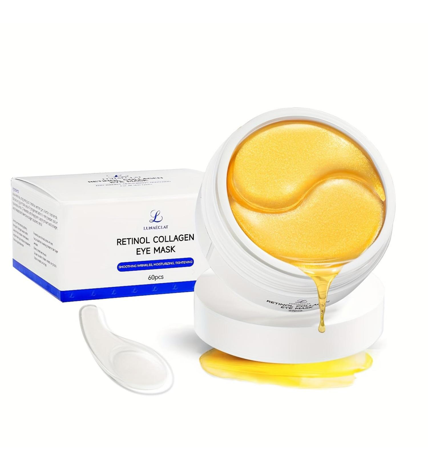 Retinol Collagen Eye Masks - Under Eye Treatment for Wrinkles Puffiness & Dark Circles | 30 Pairs for Men & Women - Buy Online on GoSupps.com