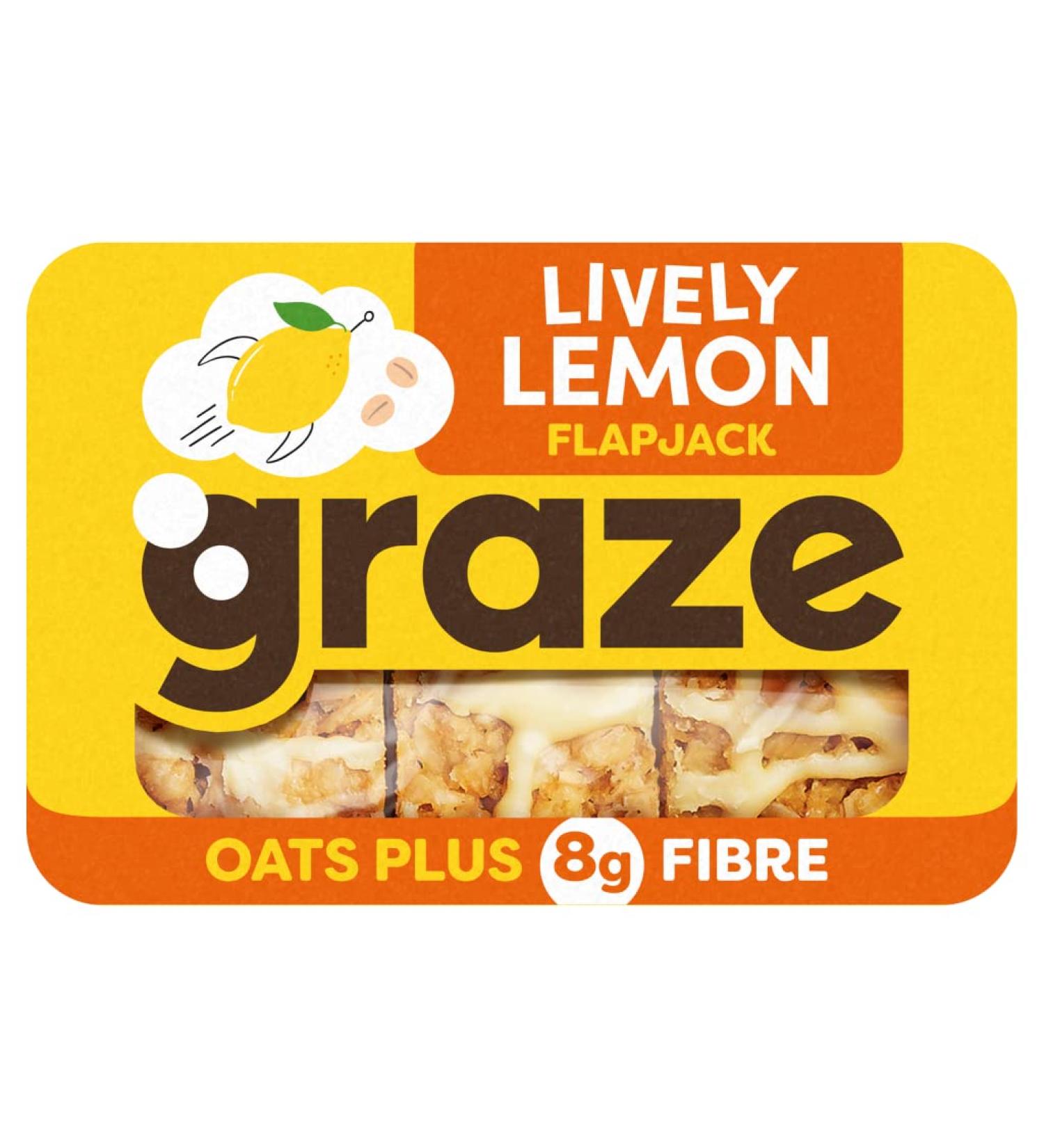 graze Lively Lemon Fibre Flapjack 53 g (Pack of 1)
