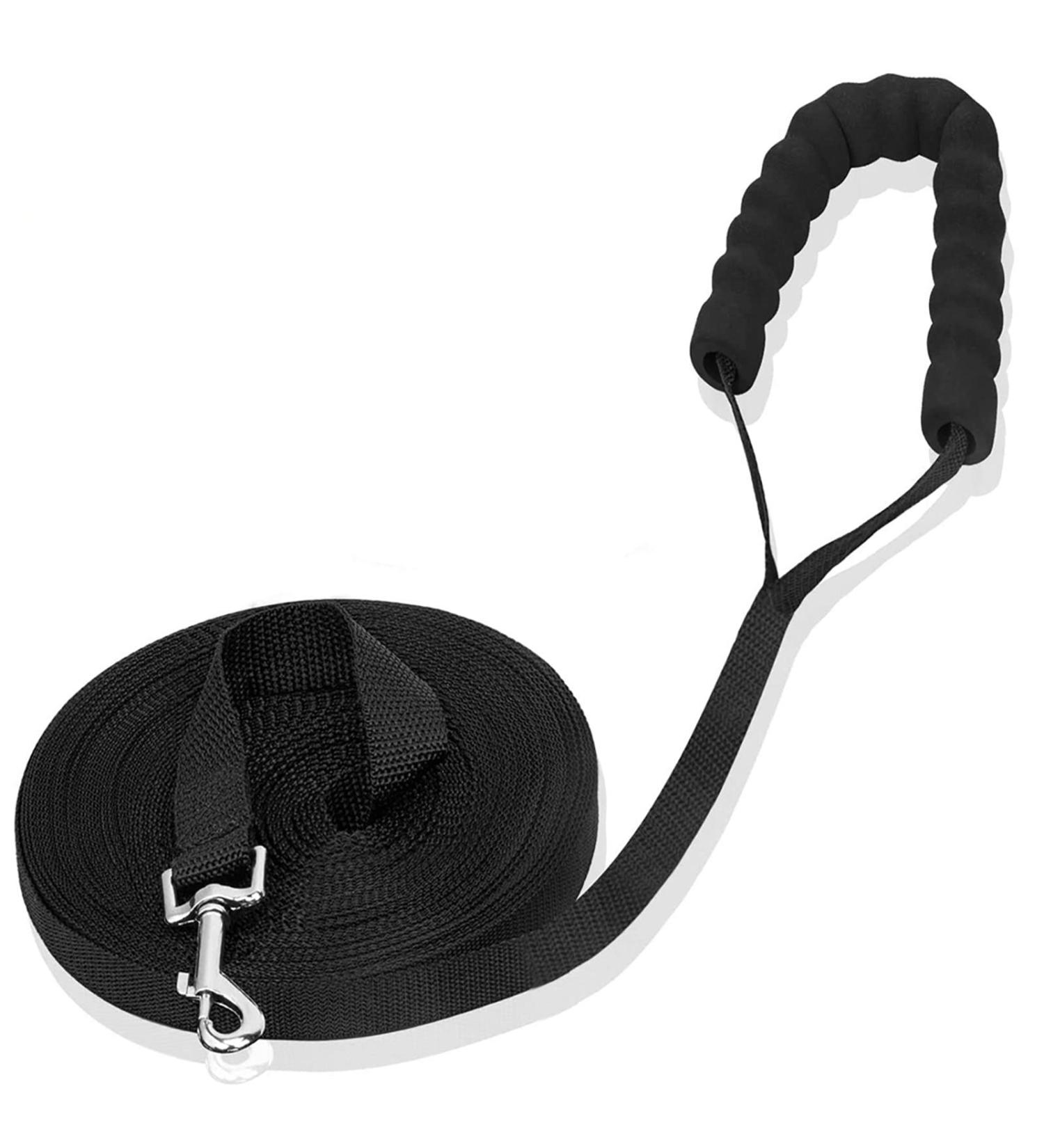 10m Drag Line for Dogs - Durable Tow Line Leash with Padded Handle for Training & Walking - Suitable for Small & Large Dogs - Black - Buy Online on GoSupps.com