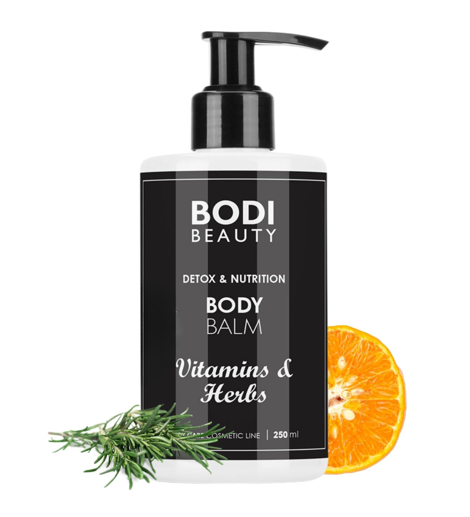 Bodi Beauty Detox Body Balm 250ml with Vitamin C, Sage & Green Tea - Moisturizing Care for All Skin Types, Antioxidant & Firming Balm - Body Lotion