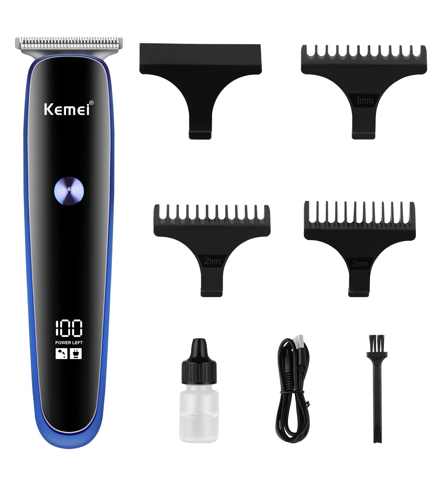 KEMEI Black Hair Clippers for Men Electric Cordless Clippers for Hair Cutting Professional Barber Clippers USB Rechargeable Wireless Haircut Clippers km-828 - Buy Online on GoSupps.com
