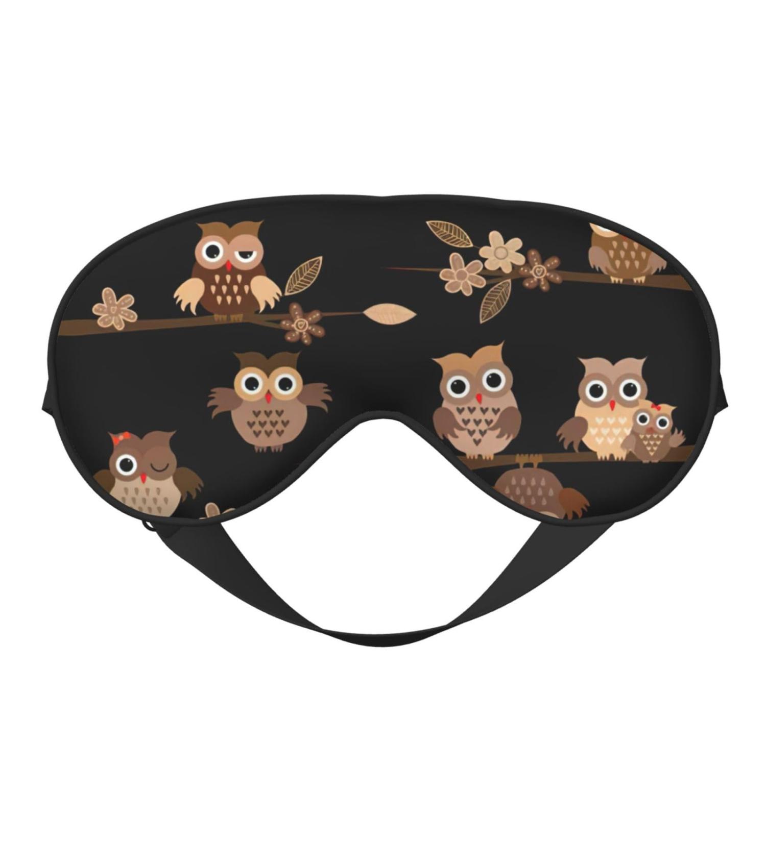 FoRes Cute Brown Cartoon Owls Sleep Mask - Adjustable Light Blocking Eye Mask for Deep Rest | Unisex Adult - Buy Online on GoSupps.com