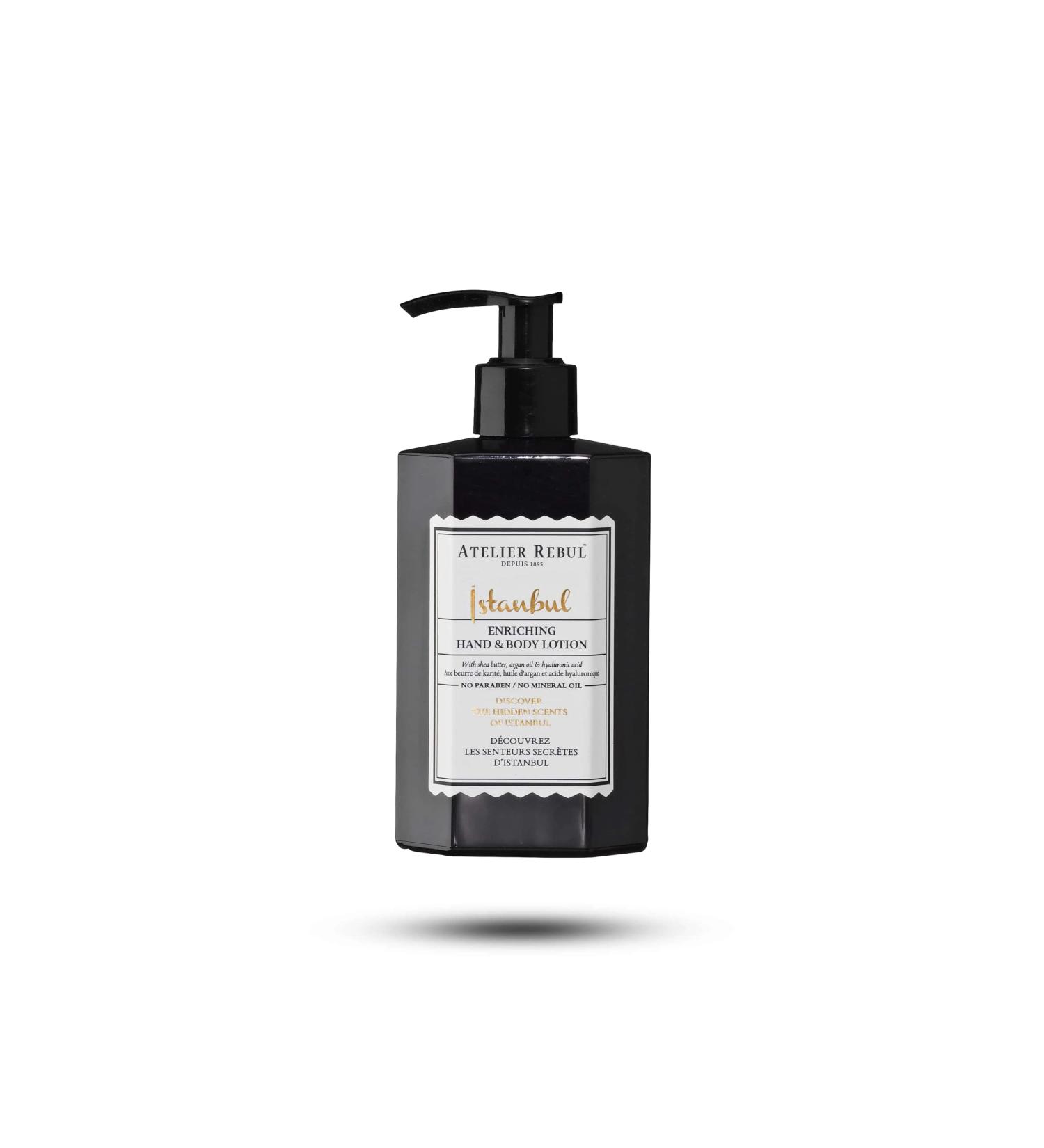 Atelier Rebul Istanbul Hand & Body Lotion 250ml Woody and Spicy Fragrance - Natural Hand and Body Lotion without Sulphates Parabens and Mineral Oils - Buy Online on GoSupps.com