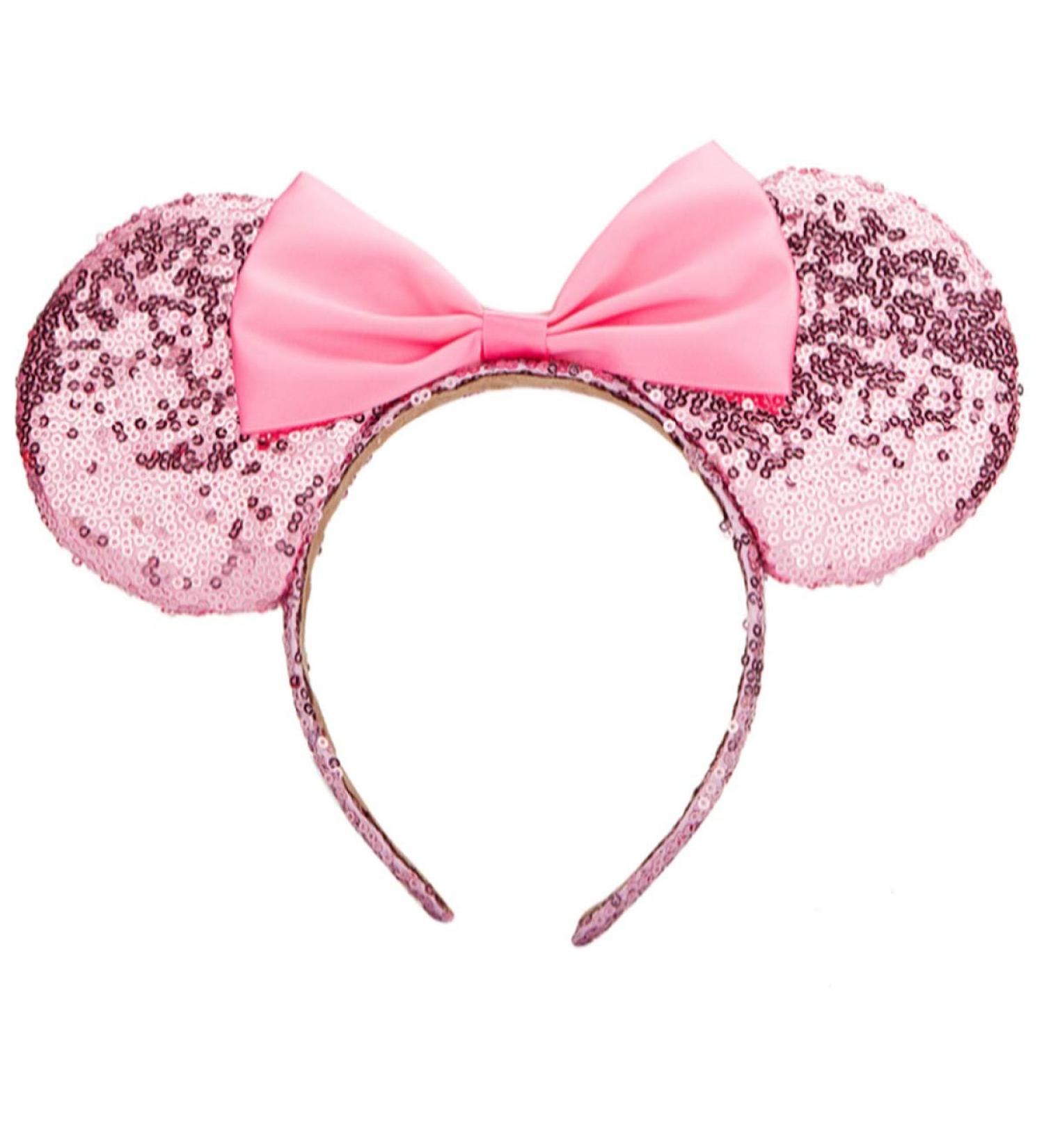 Seamoy Minnie Ears Headband Sequin Mouse Ears Headband One Size Fit All