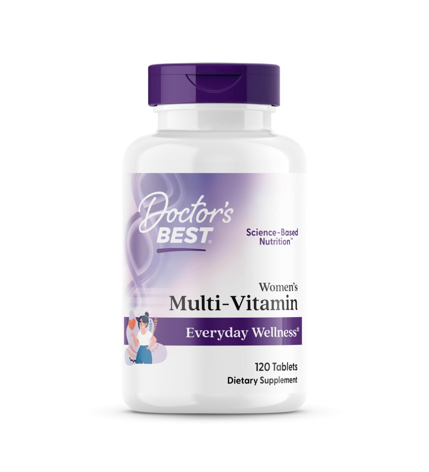 Doctor's Best Women's Multi-Vitamin Everyday Wellness Supports Immunity Non-GMO Gluten Free 120 Tablets - Buy Online on GoSupps.com