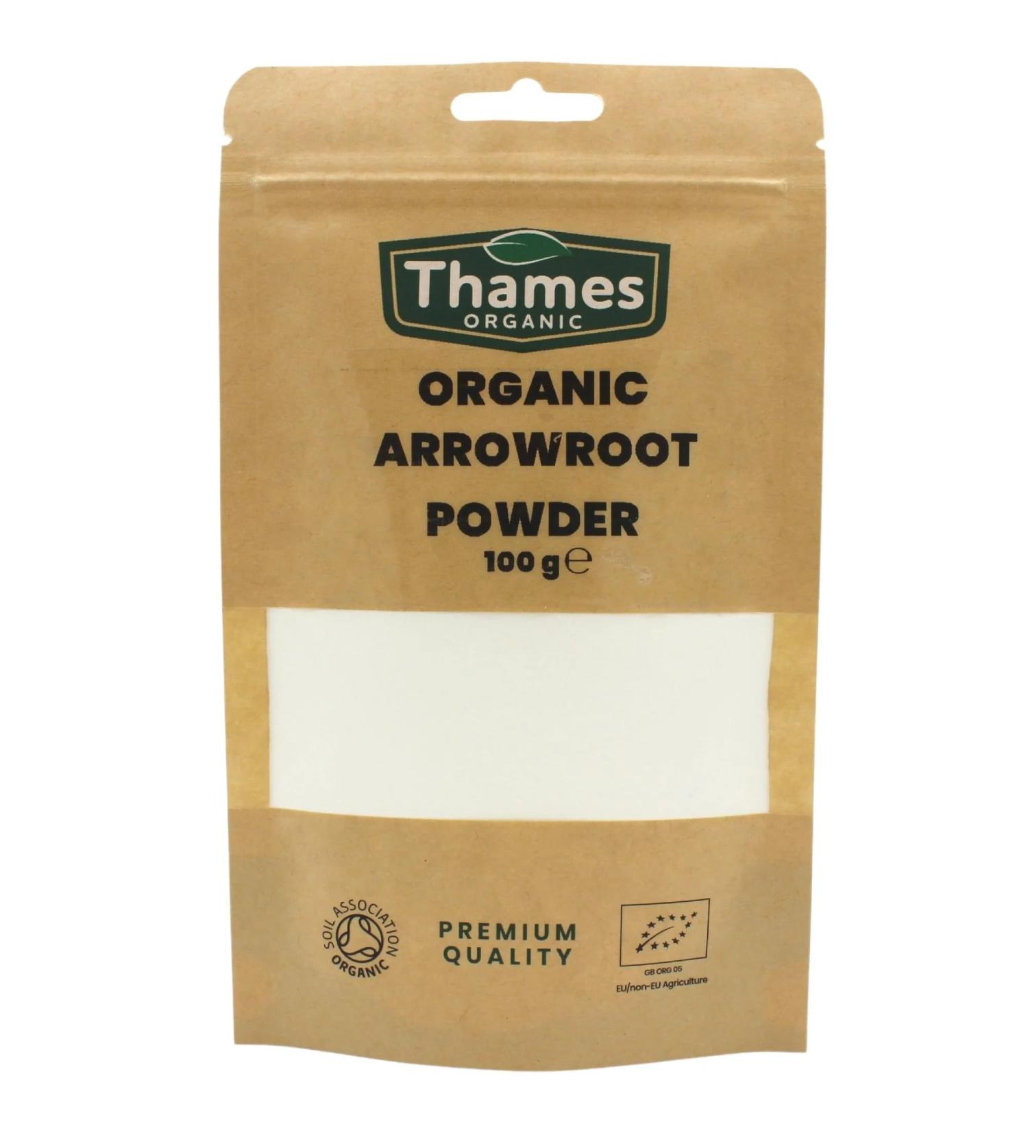 Thames Organic Arrowroot Powder 100g - Non-GMO Starch for Baking and Cooking - Vegan Certified - Additive-Free - Buy Online on GoSupps.com
