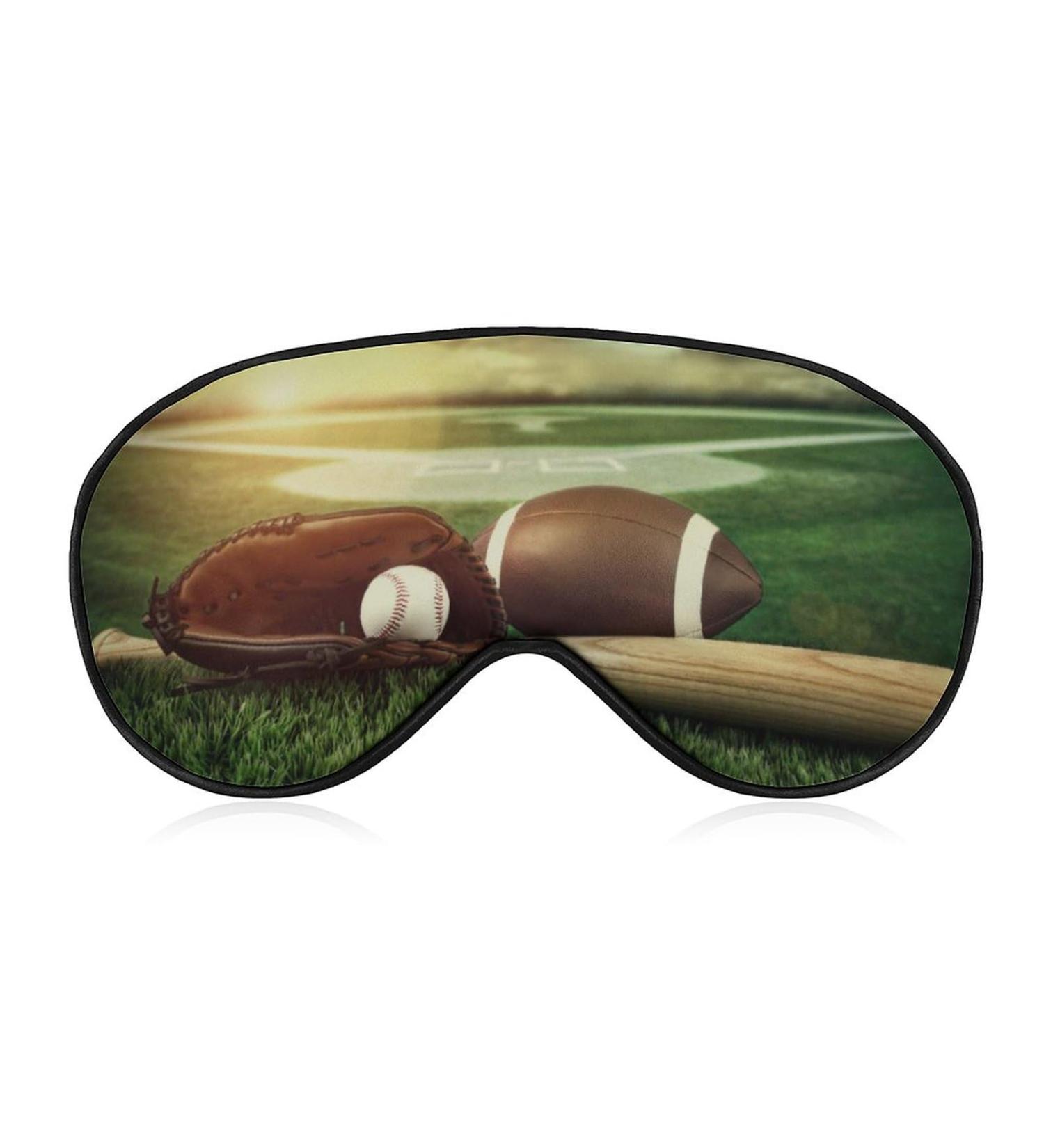 Baseball and Football Funny Sleep Mask for Men and Women - Adjustable Blackout Eye Mask for Sleeping and Travel - Cute Design - Pack of 1 - Buy Online on GoSupps.com