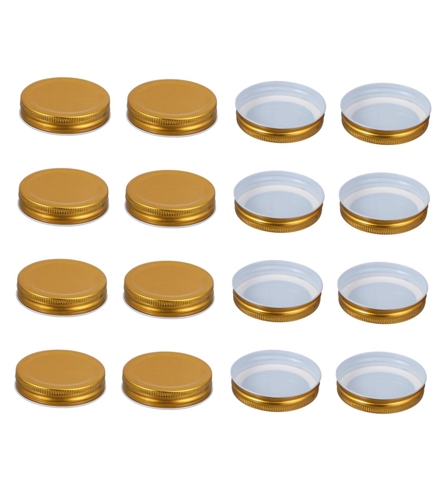 CIYODO 16pcs Mason Jar Lids Bean Screen Lids Reusable Lids Bulk Leak Proof Canning Lids Mason Jar Accessories Replacement Lids Canning Jar Lids Tops Tinplate Wide Mouth Cup Lid 7X7CM Golden - Buy Online on GoSupps.com
