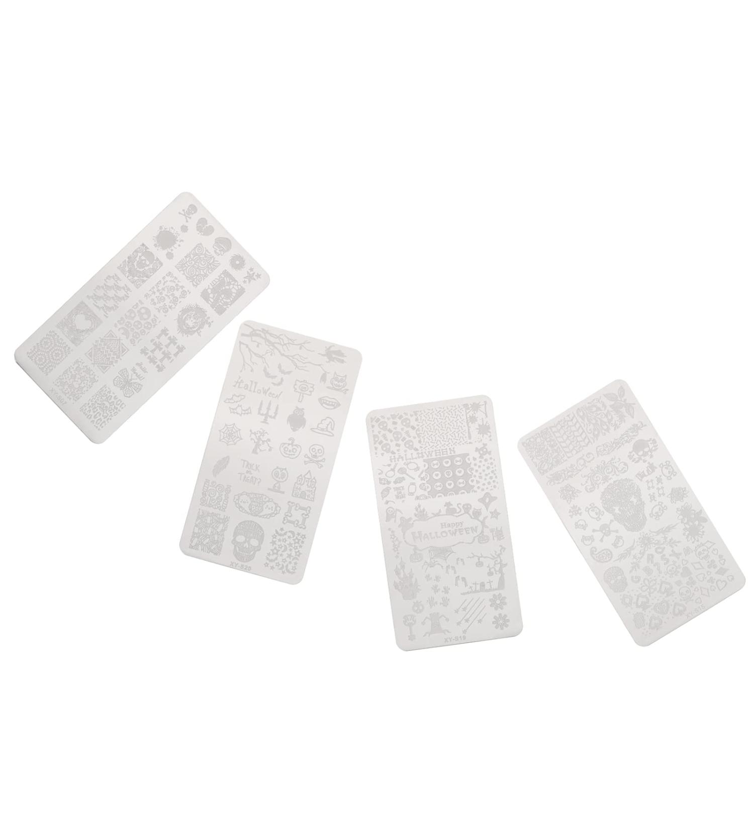 Lurrose 4-Piece Nail Art Printing Plate Set - Creative Manicure Templates for Stunning Nail Designs - International Shipping Available - Buy Online on GoSupps.com