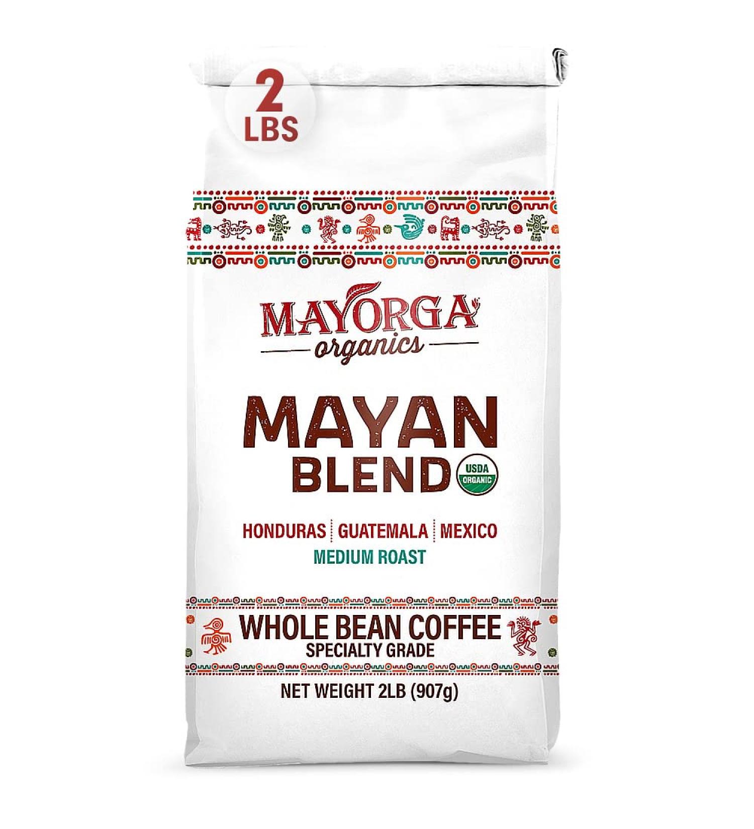 Mayorga Coffee Mayan Blend 2lb Whole Bean Medium Roast - USDA Organic, Non-GMO, Direct Trade - Kosher, Specialty-Grade Arabica Beans - Buy Online on GoSupps.com