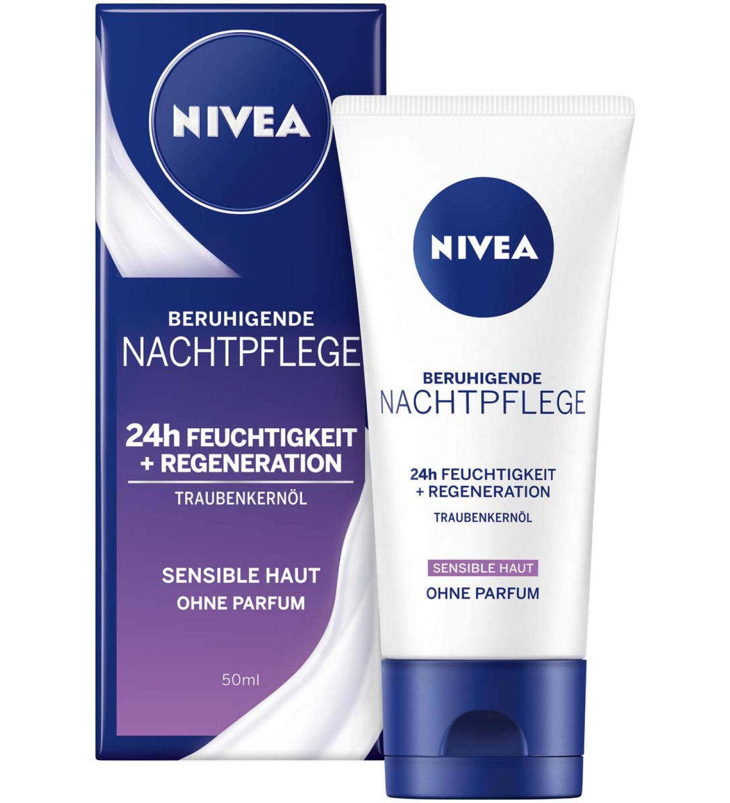 Nivea Sensitive Nachtpflege 50 ml | Soothing Night Care for Sensitive Skin | International Shipping Available - Buy Online on GoSupps.com