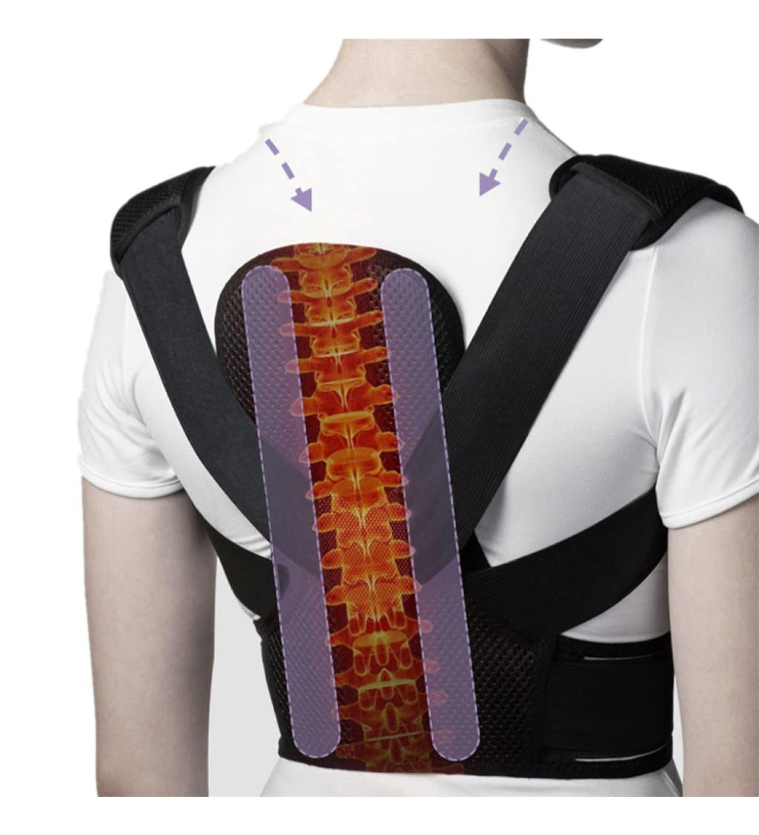 Adjustable Posture Corrector Brace Belt | Shoulder Waist & Back Support for Humpback | Improve Posture with 2 Plates | M Code D - Buy Online on GoSupps.com