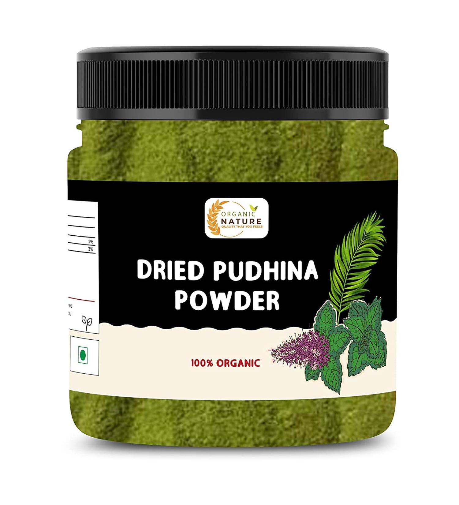 Green Velly Organic Nature Pudina Powder Mentha Powder Mint Powder 200g (Jar Pack) - Buy Online on GoSupps.com