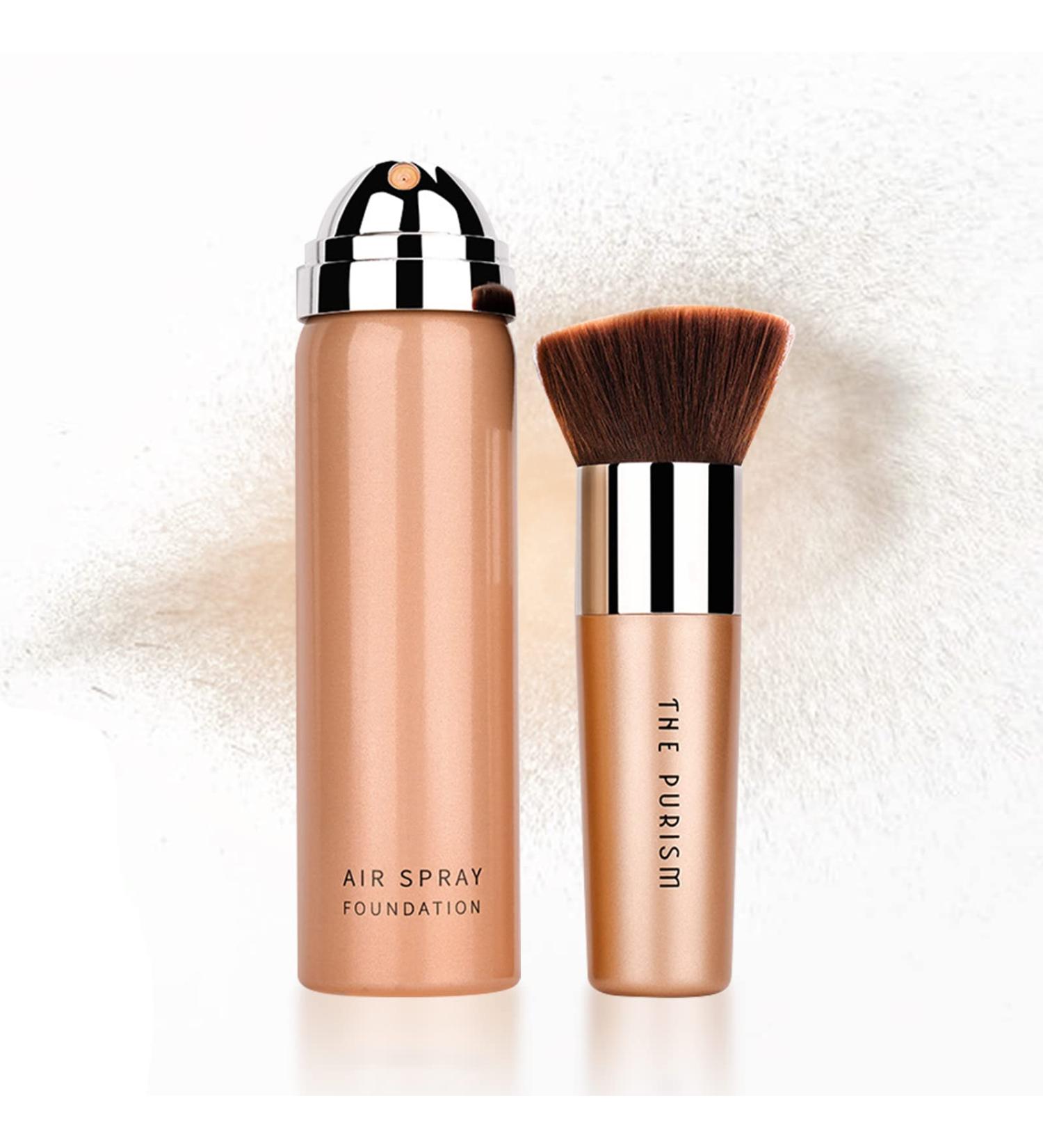 DAGEDA AirBrush Foundation Spray 2.36fl.oz (Ivory White) - Full Coverage Lightweight Liquid Foundation for Flawless Natural Finish - Long-Lasting Oil Control and Concealer with Makeup Brush - Buy Online on GoSupps.com
