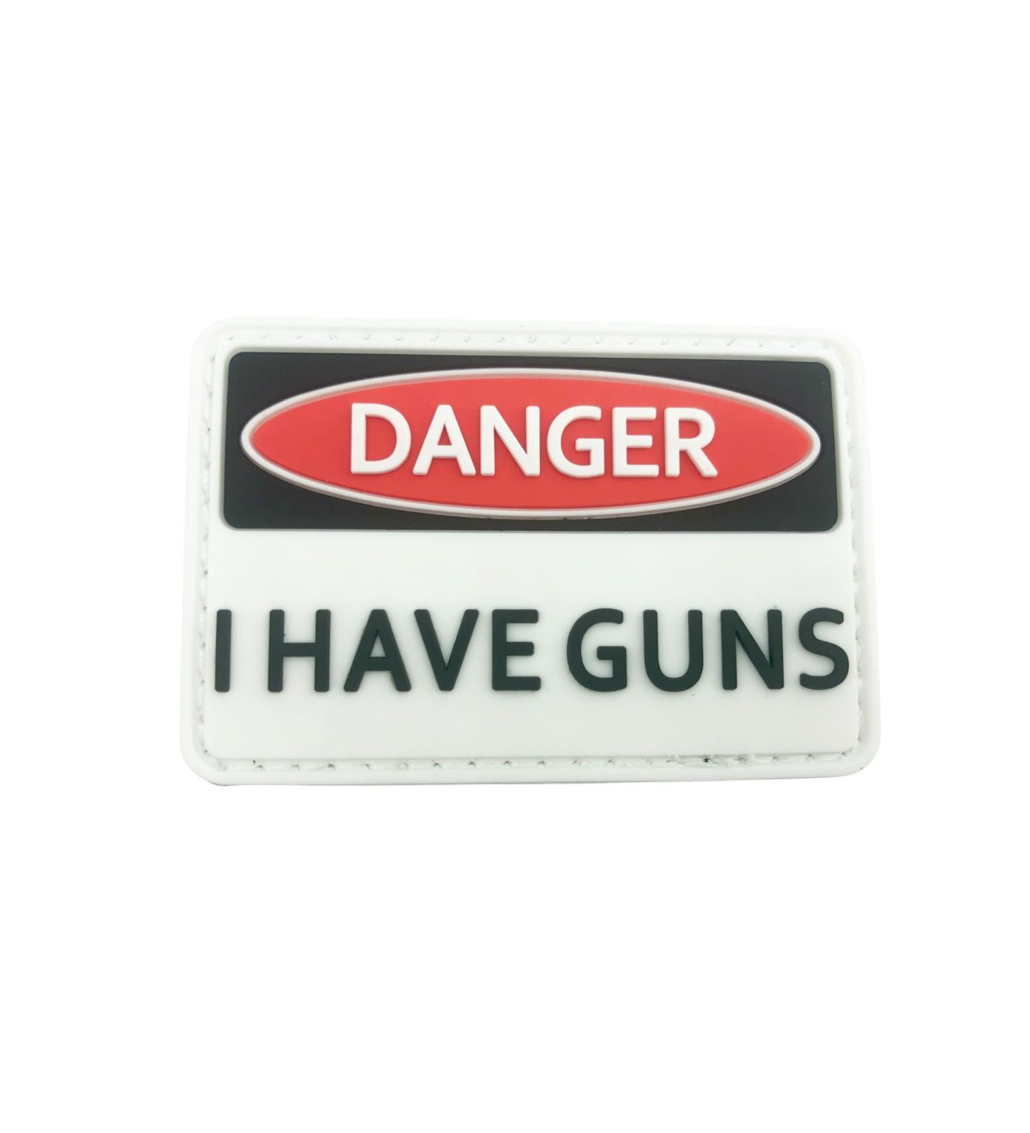 Danger I Have Guns PVC Airsoft Paintball Velcro Patch - Durable Tactical Squad Patch for Hunters & Enthusiasts | International Shipping Available - Buy Online on GoSupps.com