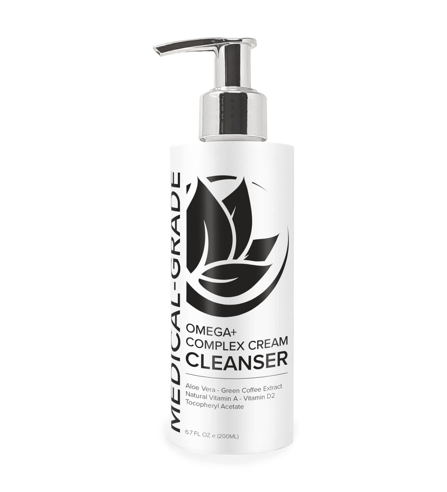 Microderm GLO Omega+ Complex Cream Facial Cleanser - Daily Face Wash & Makeup Remover for All Skin Types - Vegan & Paraben-Free - 6.7 Fl Oz - Buy Online on GoSupps.com