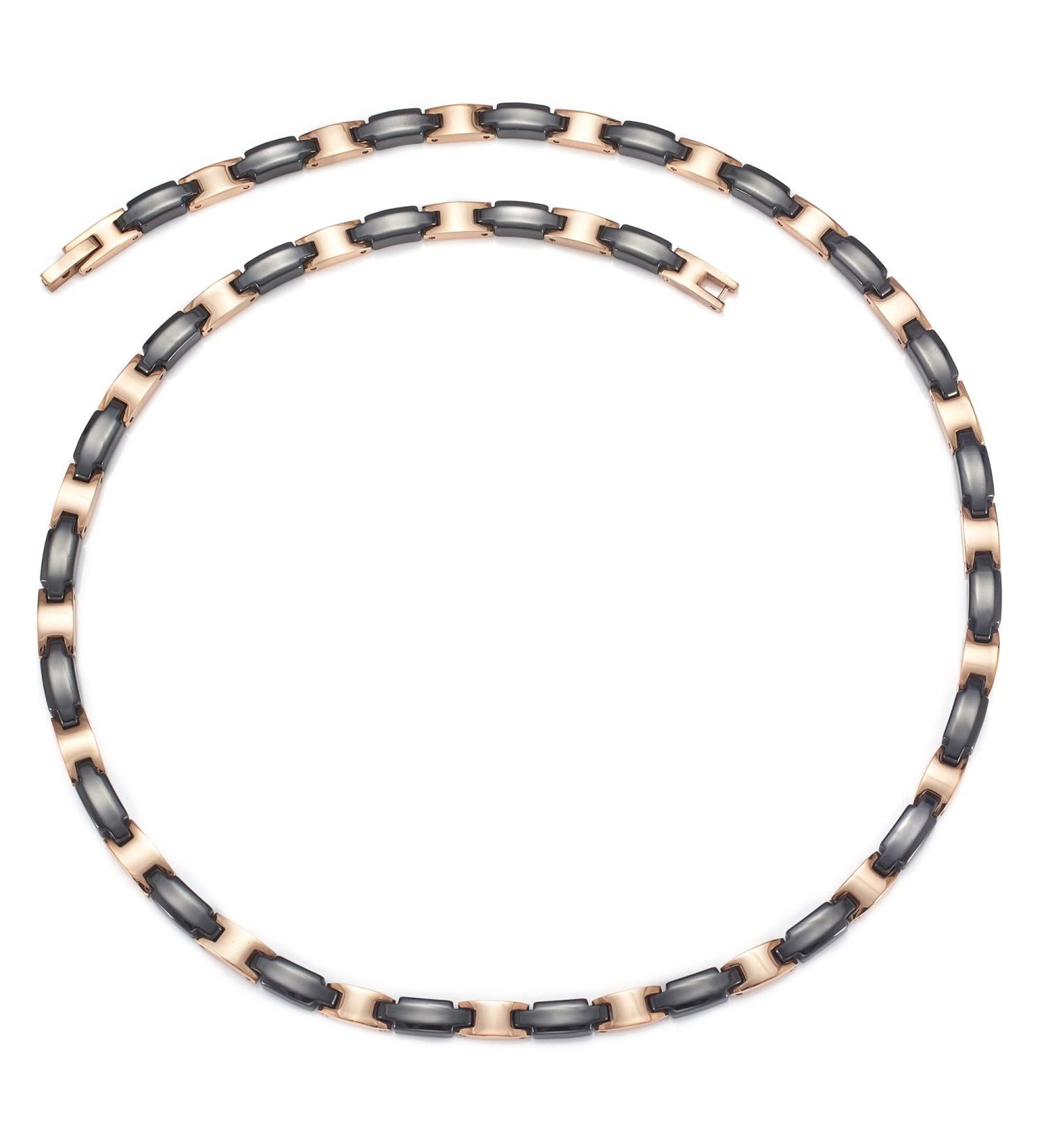 ENERCOPP EX316L Stainless Steel & Ceramic Magnet Therapy Necklace for Men & Women | 27-Piece Germanium Health Necklace | 54cm Silver Classic Design - Buy Online on GoSupps.com