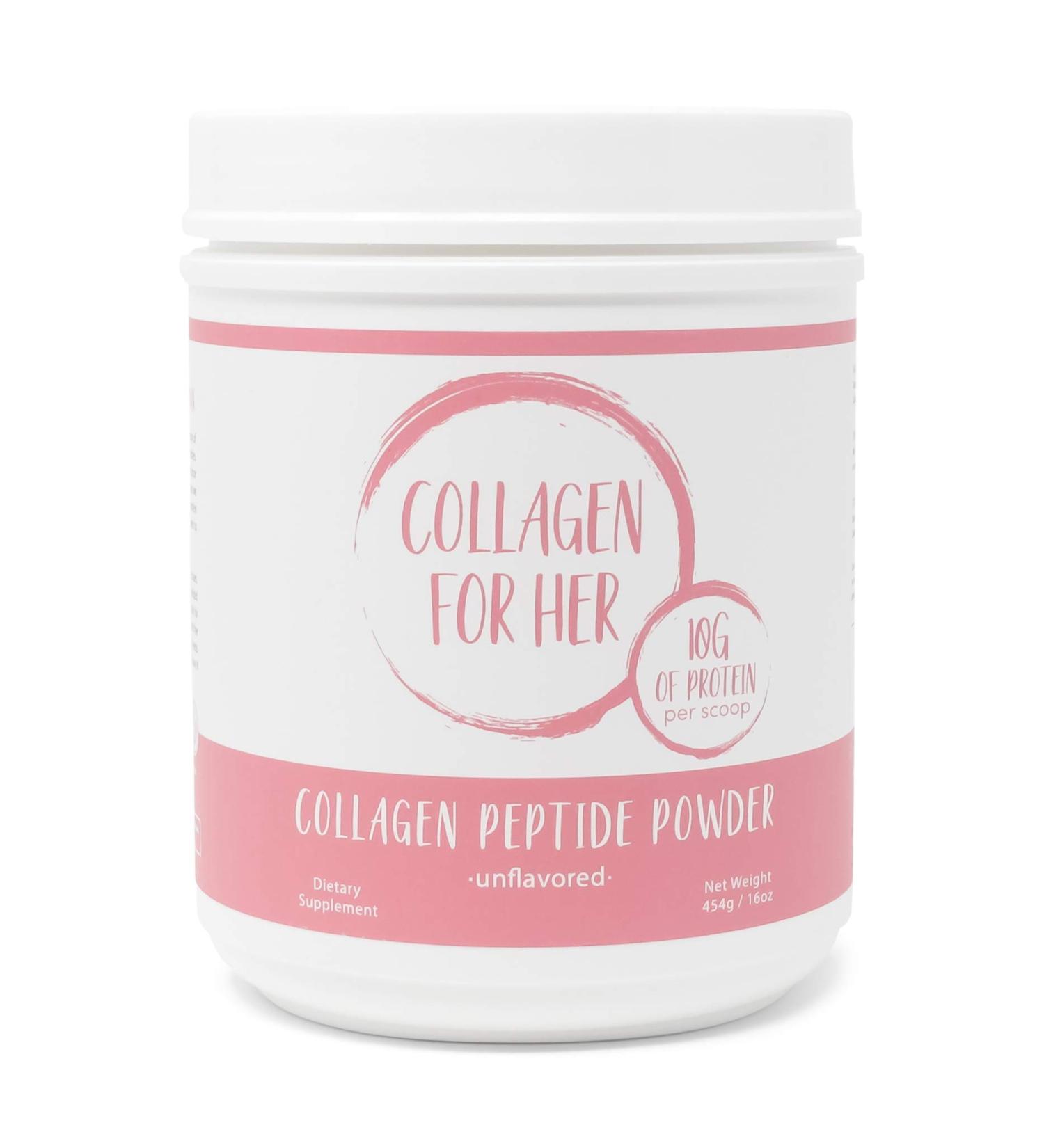 Collagen For Her: Unflavored Collagen Peptides Powder - Hydrolyzed Collagen Protein Supplement for Women | Vital for Hair Skin Nails Gut Support Paleo Keto (41 Servings) 1 Pound (Pack of 1) - Buy Online on GoSupps.com
