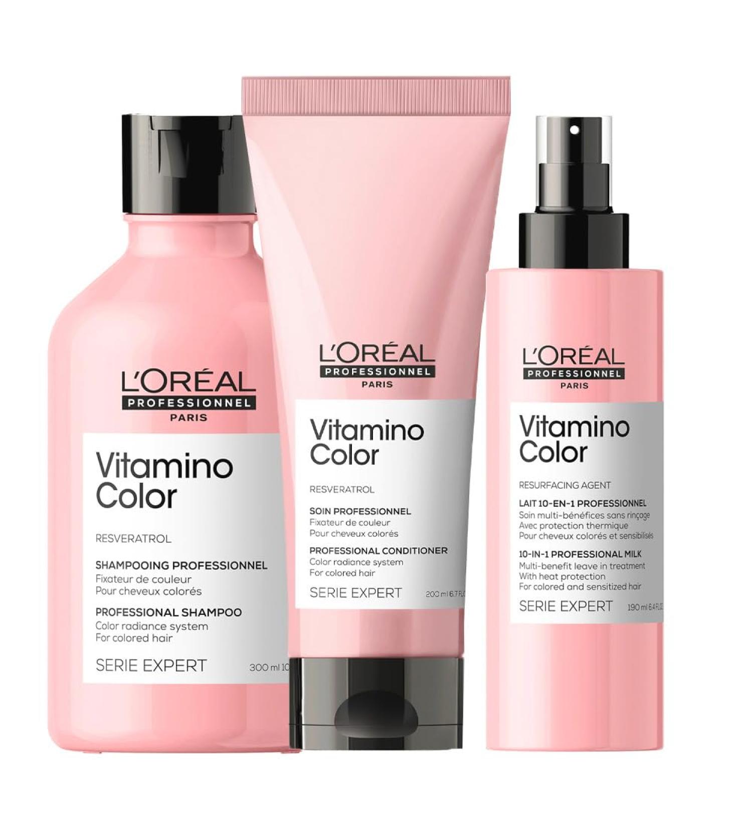 L'Or al Professionnel Paris L'Oreal Professionnel Serie Expert Vitamino Color Shampoo 300ml Conditioner 200ml Spray 10-in-1 190ml