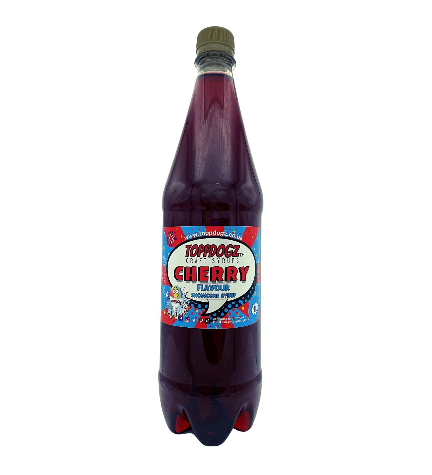 TOPPDOGZ Slush Snow Cone Syrup 1 Litre Cherry slushie slushy snowcone Cherry 1 l (Pack of 1) - Buy Online on GoSupps.com