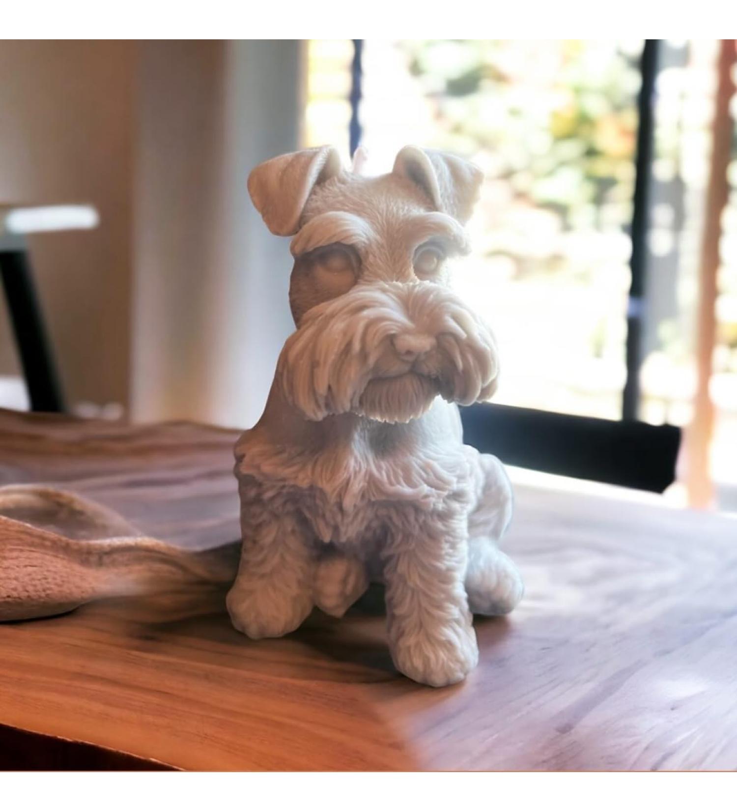 Schnauzer Dog Candle Figurine (Brown Sugar)