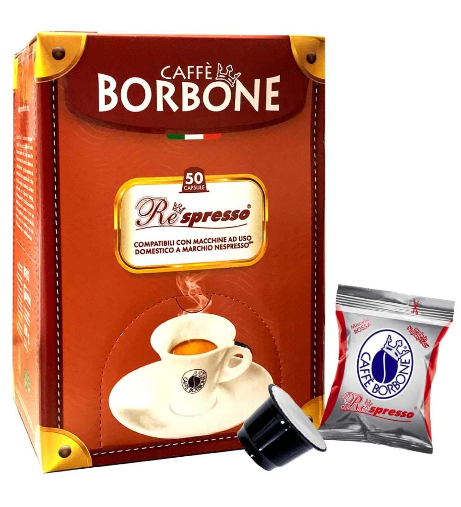 Caff Borbone Nera Blend - 50 Nespresso compatible coffee capsules Italian Espresso Made in Naples - Buy Online on GoSupps.com