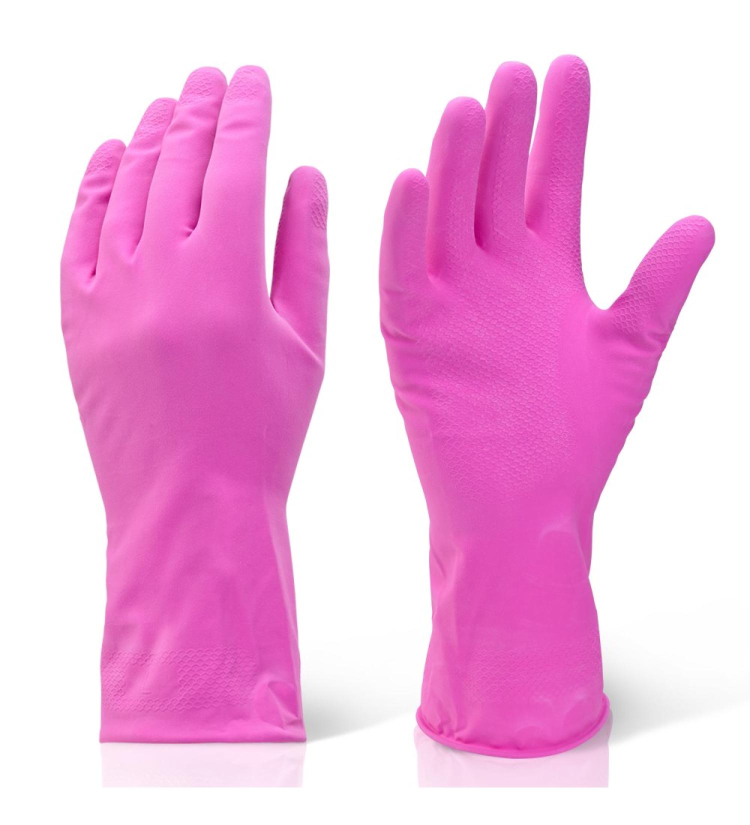 Small Pink Industrial Cleaning & Washing Up Rubber Gloves. Comes With TCH Anti-Bacterial Pen! - Buy Online on GoSupps.com