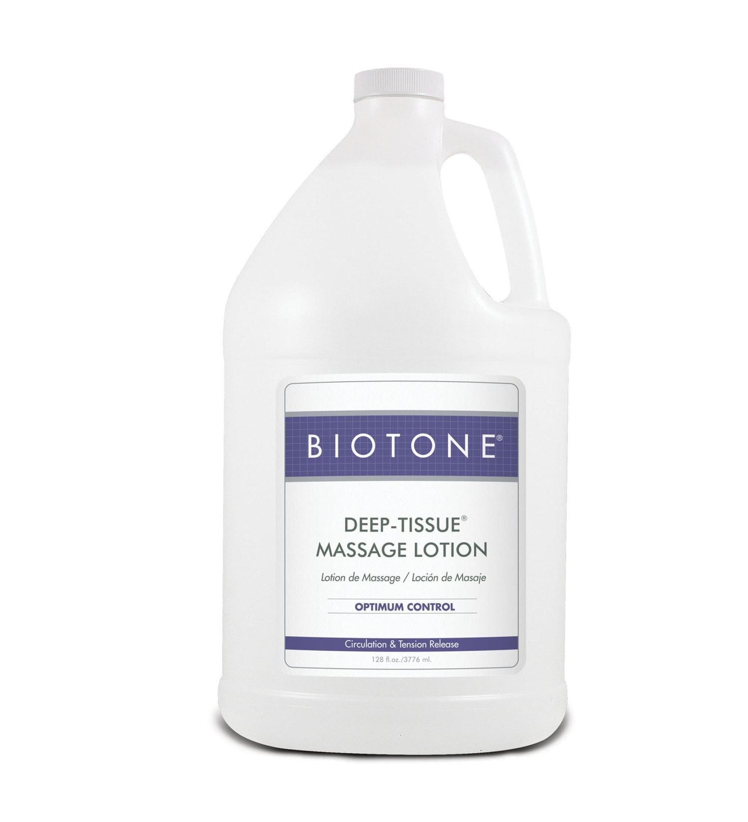 Biotone Deep Tissue Massage Lotion 1 Gallon - Rich Texture, Lasting Glide - Ideal for Swedish, Trigger Point, Sports, and Deep Tissue Massages - Smooth Application - Unscented - Buy Online on GoSupps.com