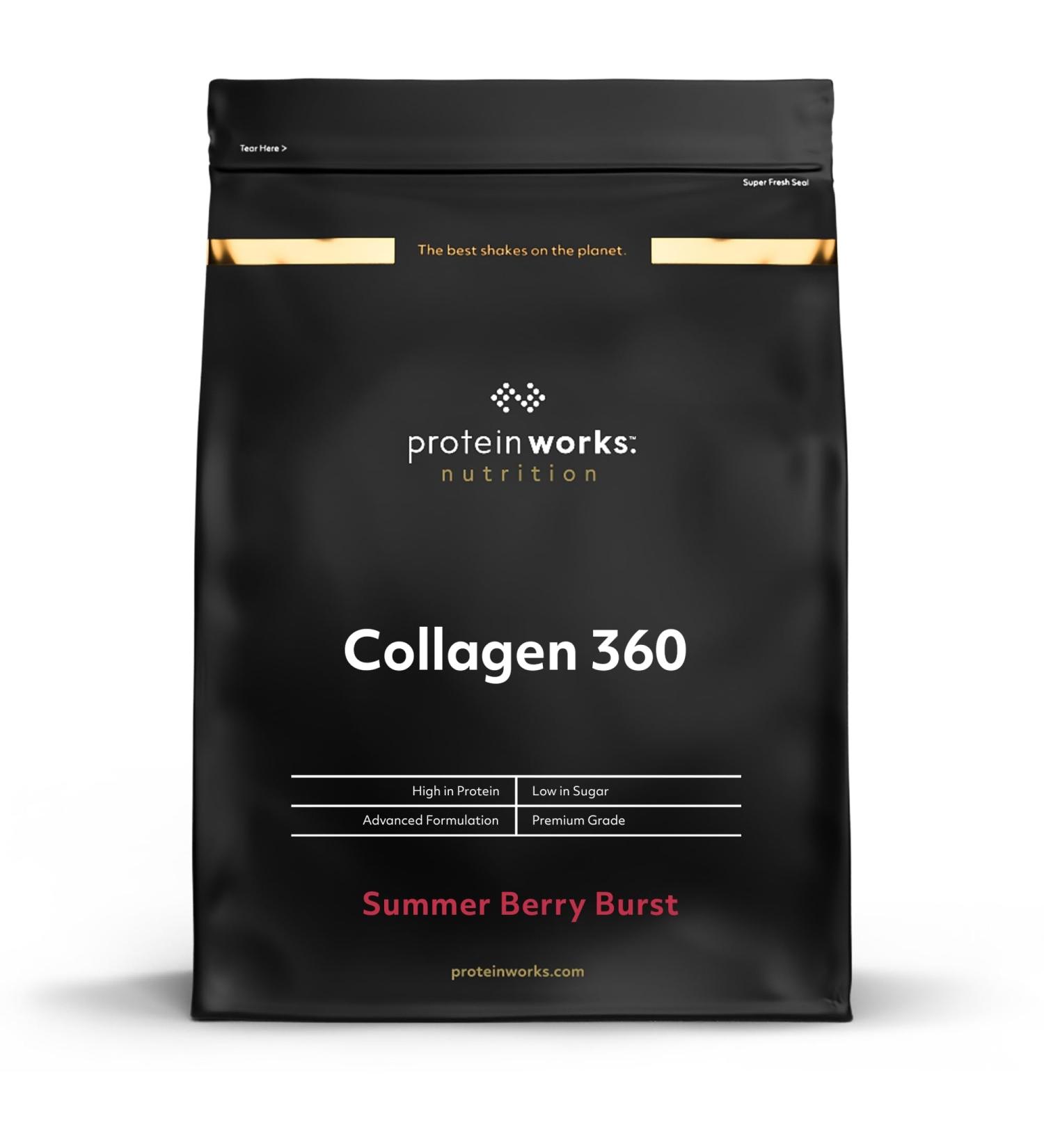 Protein Works - Collagen 360 Supplement Powder Types I & III High Protein Summer Berry Burst 480g 32 Servings - Buy Online on GoSupps.com