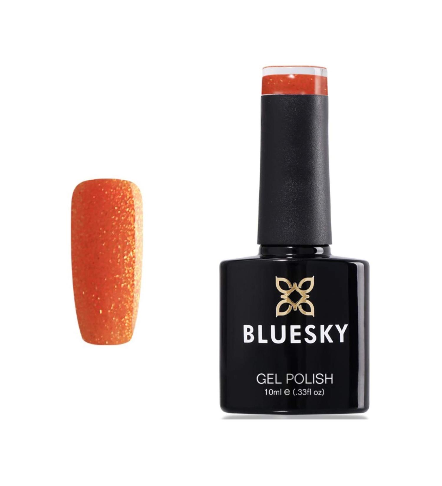 Bluesky ORANGE GOLD SHIMMER FINE GLITTER JQ07 Nail Gel Polish UV LED Soak Off 10ml Gold Orange - Buy Online on GoSupps.com