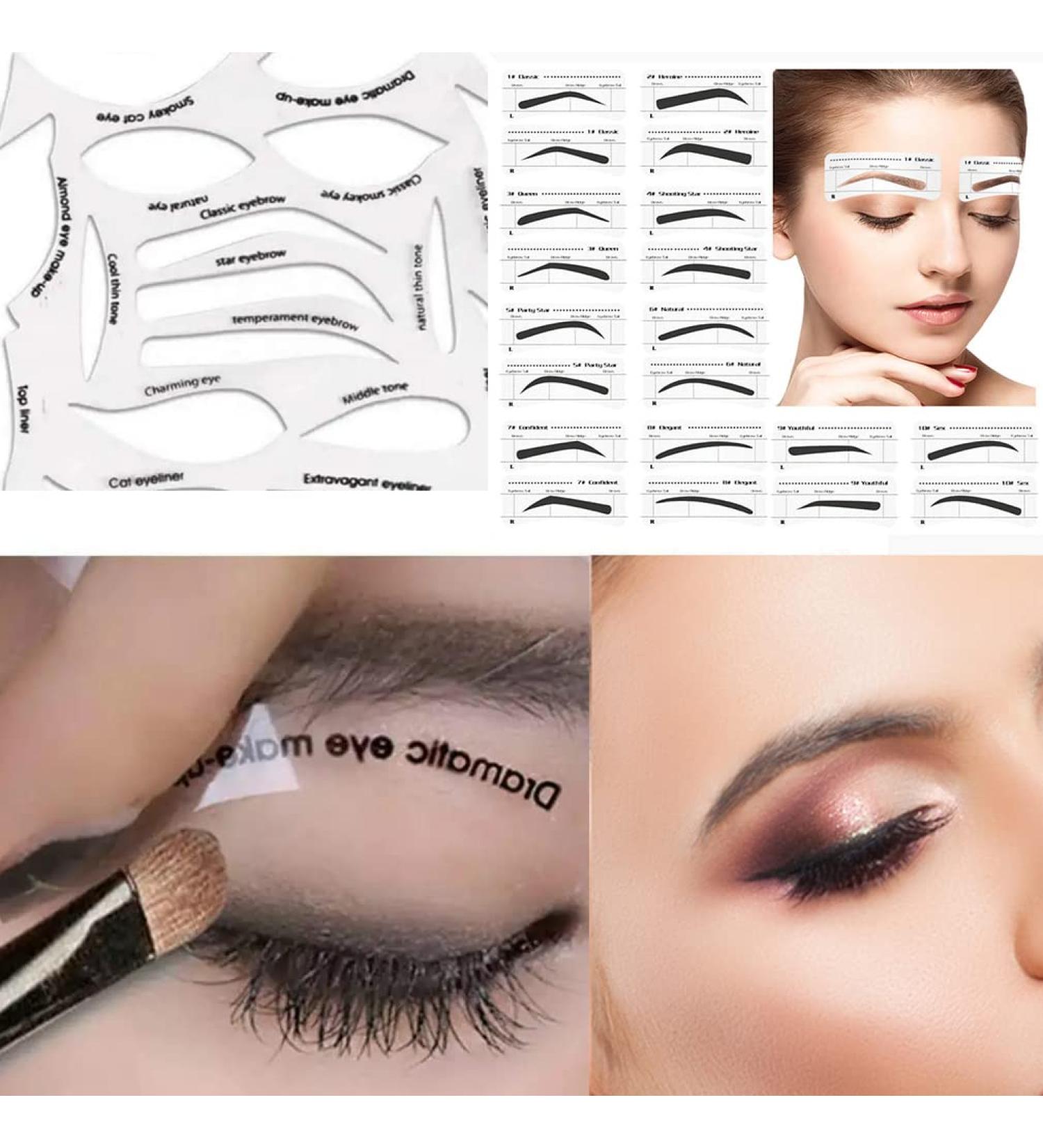 Eyeliner and Eyebrow Stencils Set for Easy Grooming & Styling - Reusable Eyeliner Stencil and Shape Stickers for Women - Buy Online on GoSupps.com